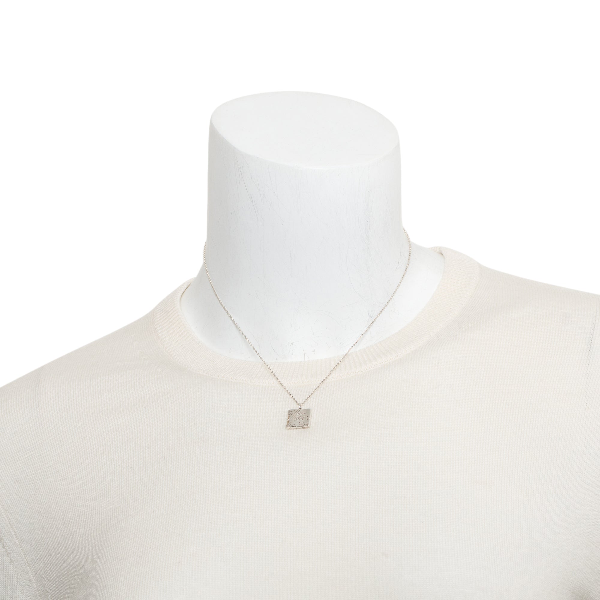 Tiffany & Co. Sterling Silver Square Notes Pendant Necklace