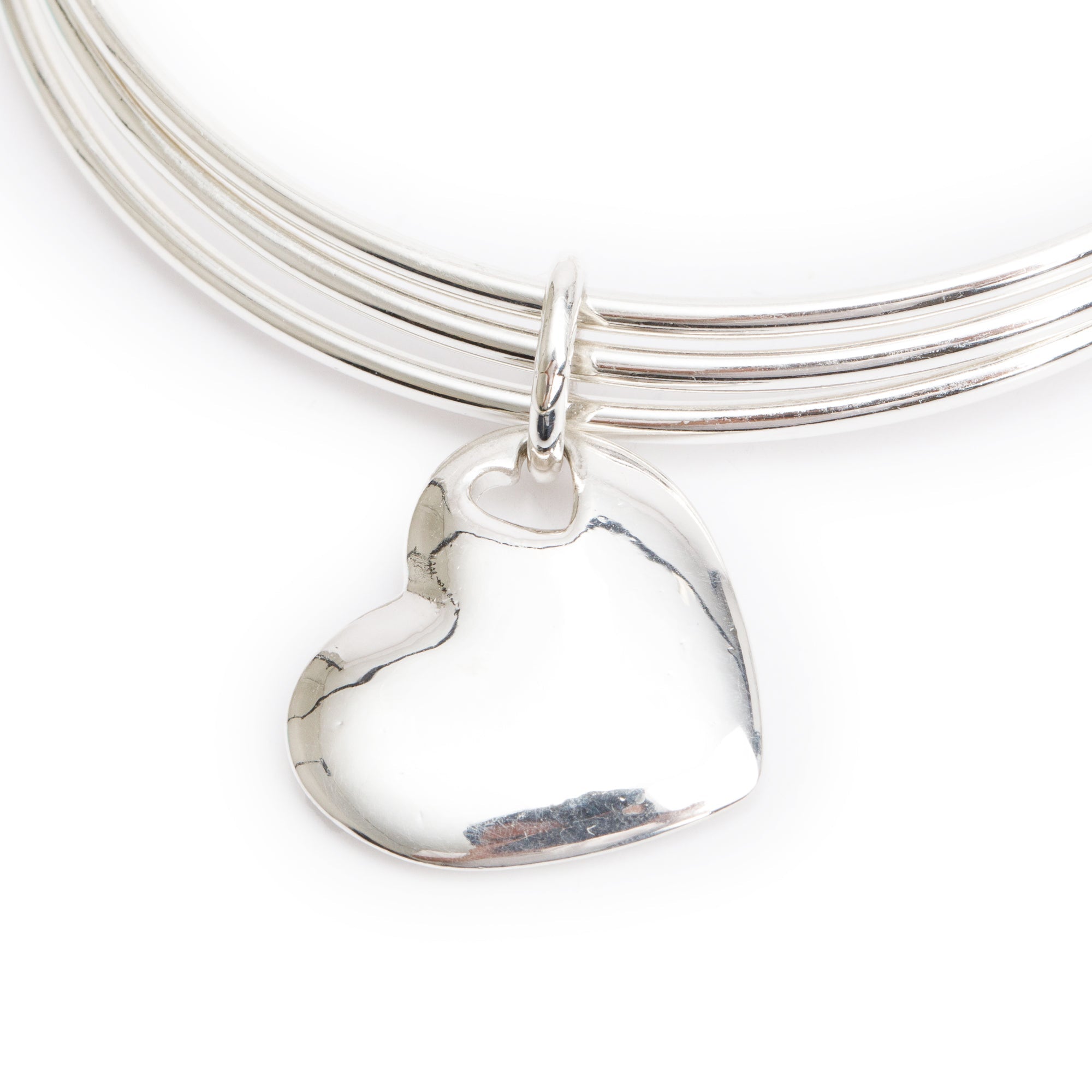 Tiffany & Co. Sterling Silver Stencil Heart Triple Bangle Bracelet