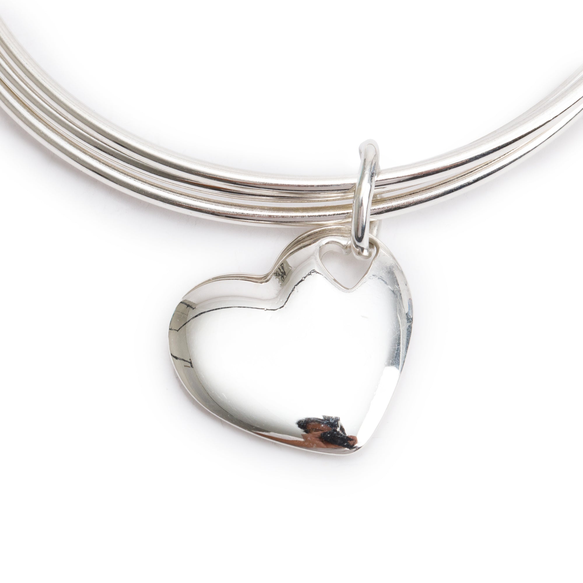 Tiffany & Co. Sterling Silver Stencil Heart Triple Bangle Bracelet