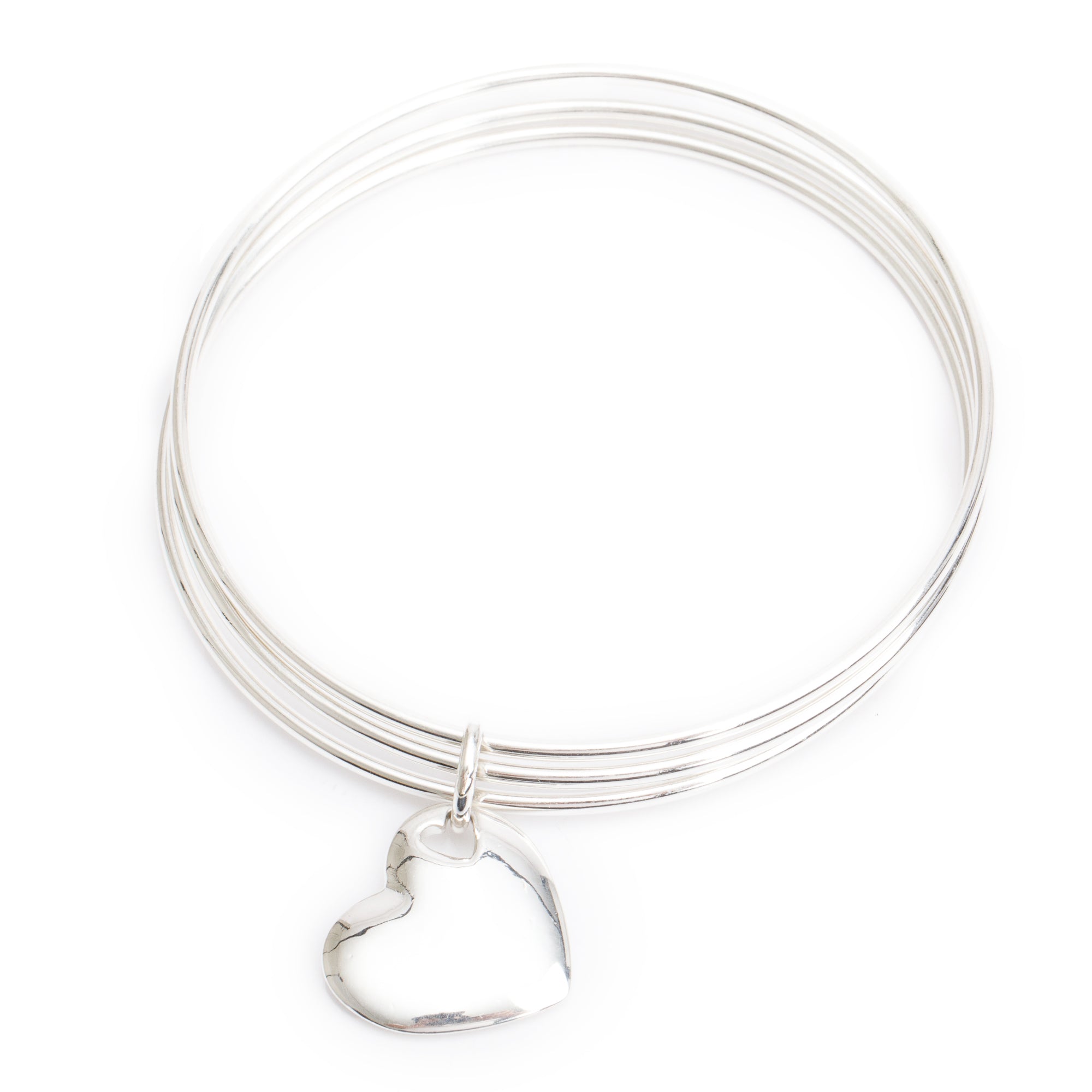 Tiffany & Co. Sterling Silver Stencil Heart Triple Bangle Bracelet
