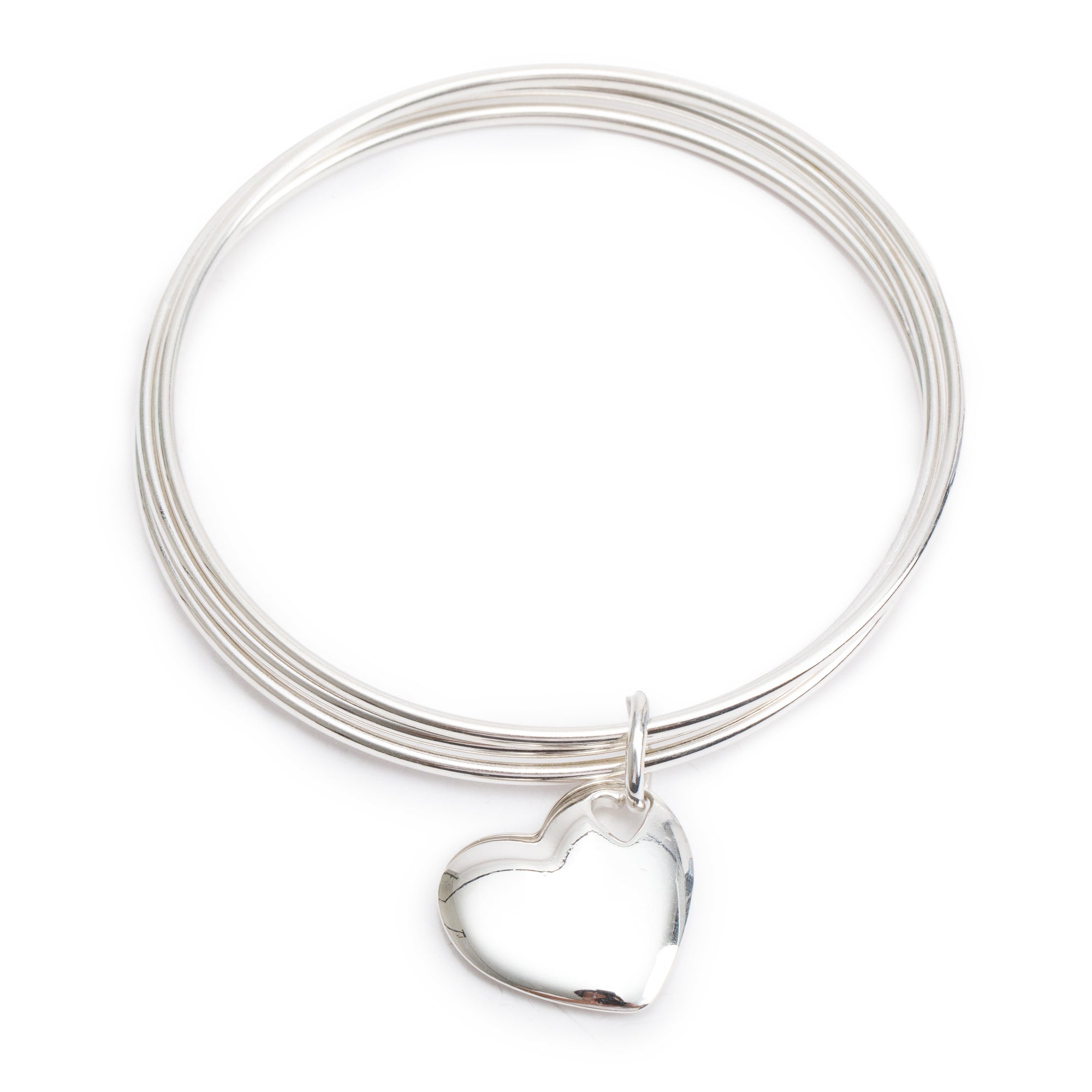 Tiffany & Co. Sterling Silver Stencil Heart Triple Bangle Bracelet