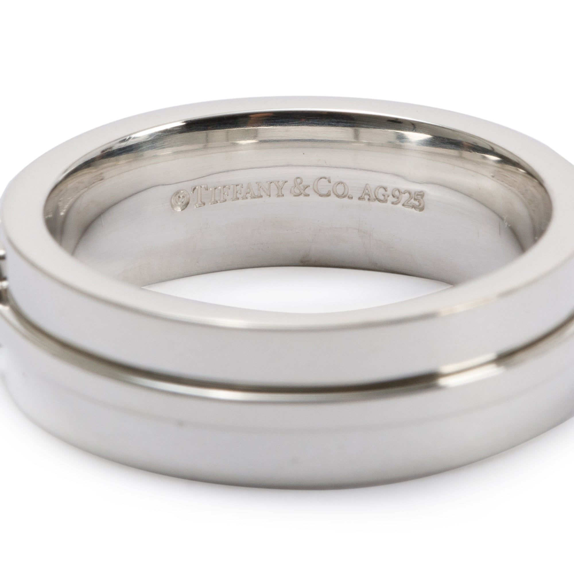 Tiffany & Co. Sterling Silver T Narrow Band Ring, Size 5.75