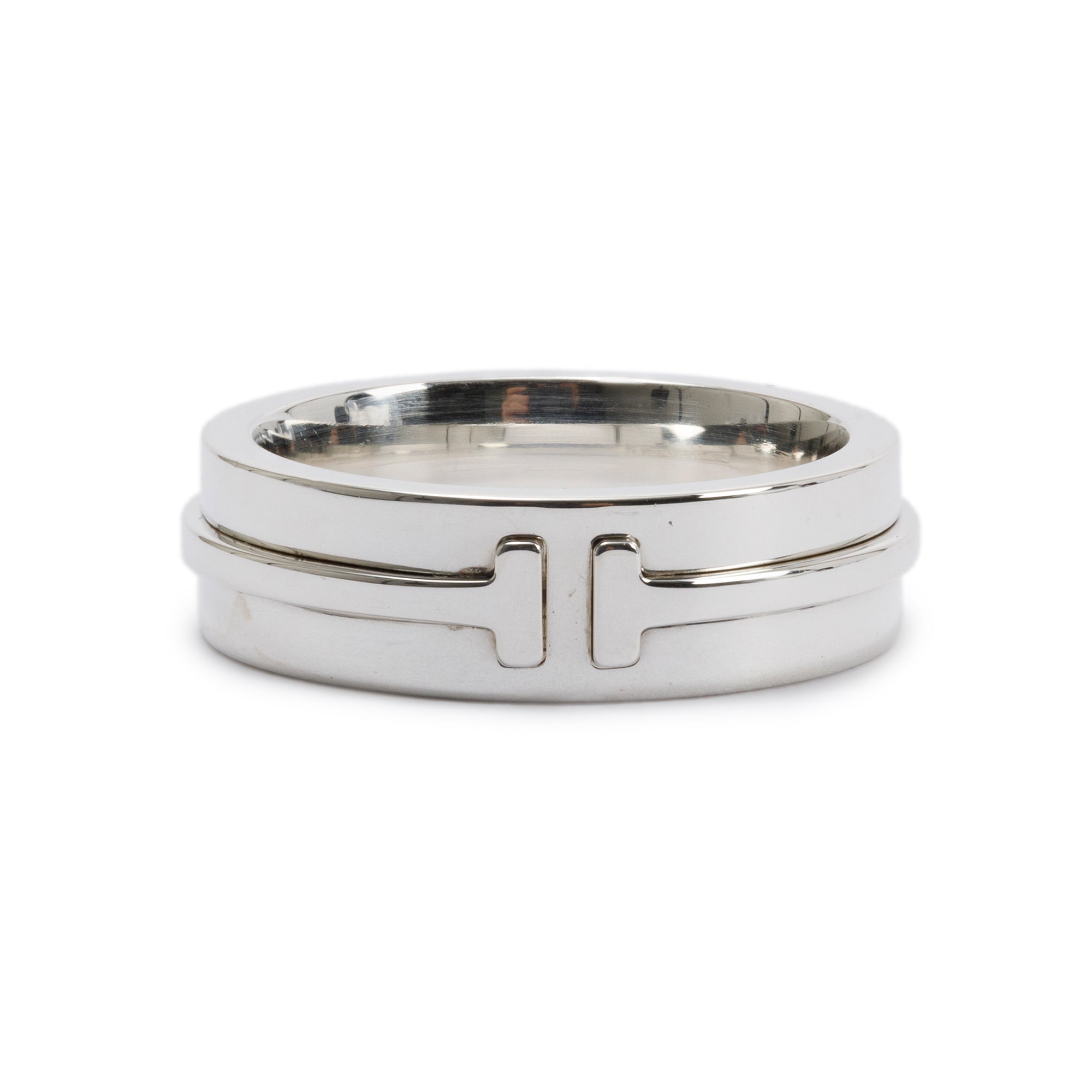 Tiffany & Co. Sterling Silver T Narrow Band Ring, Size 5.75