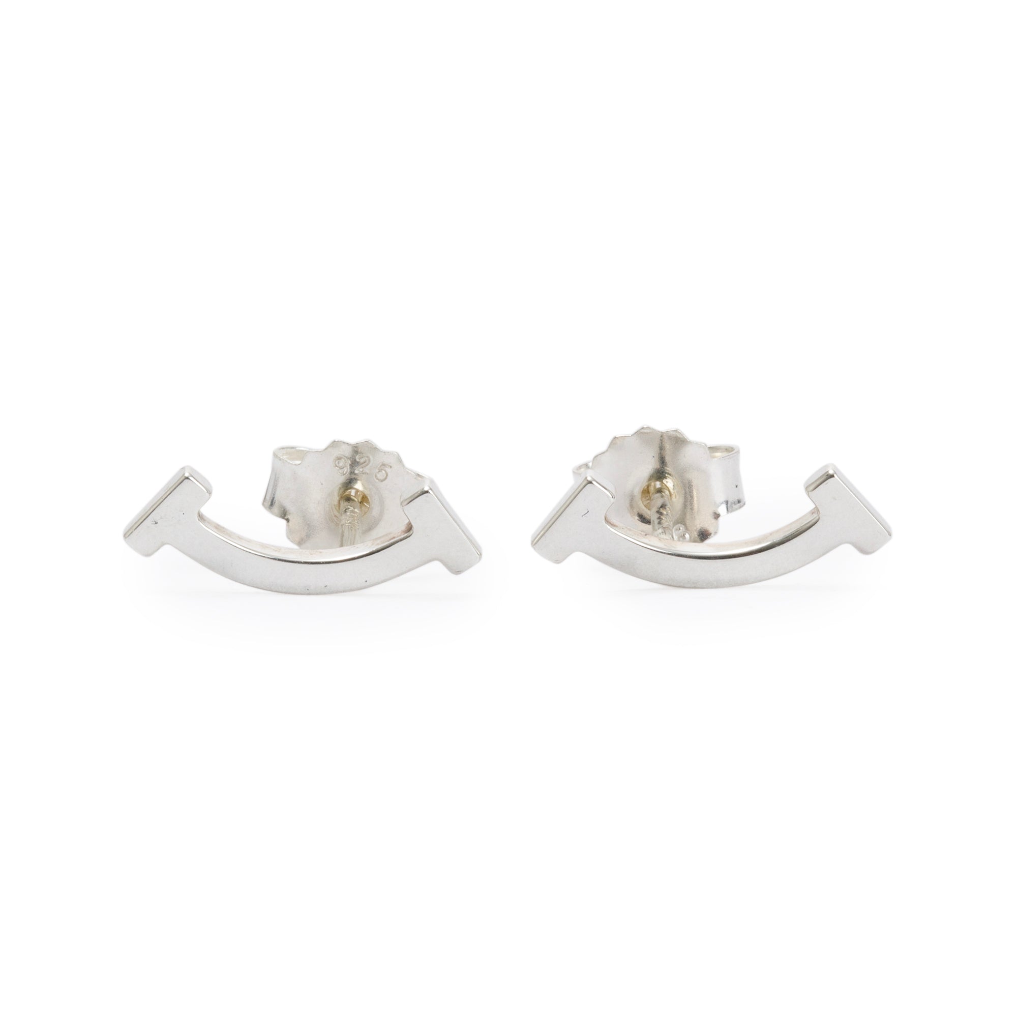 Tiffany & Co. Sterling Silver T Smile Stud Earrings