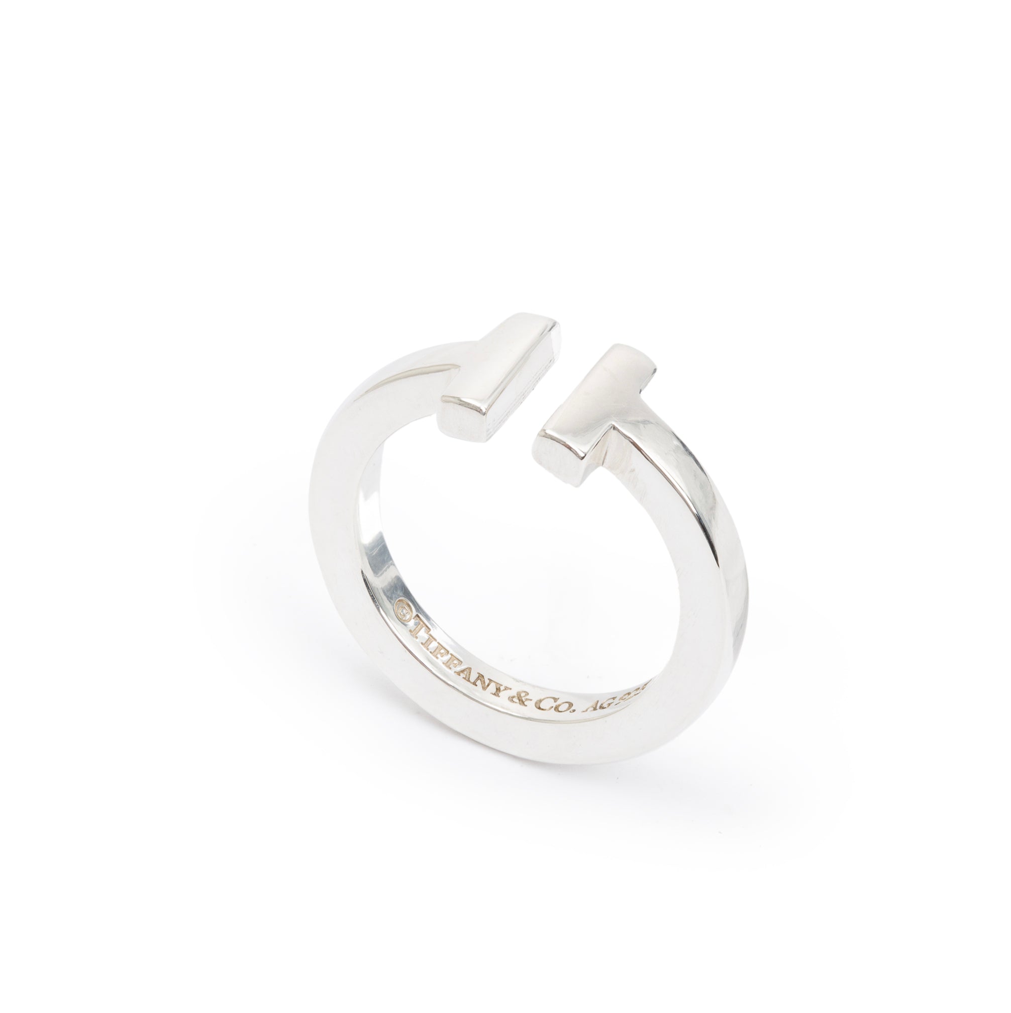Tiffany & Co. Sterling Silver T Square Ring, Size 5