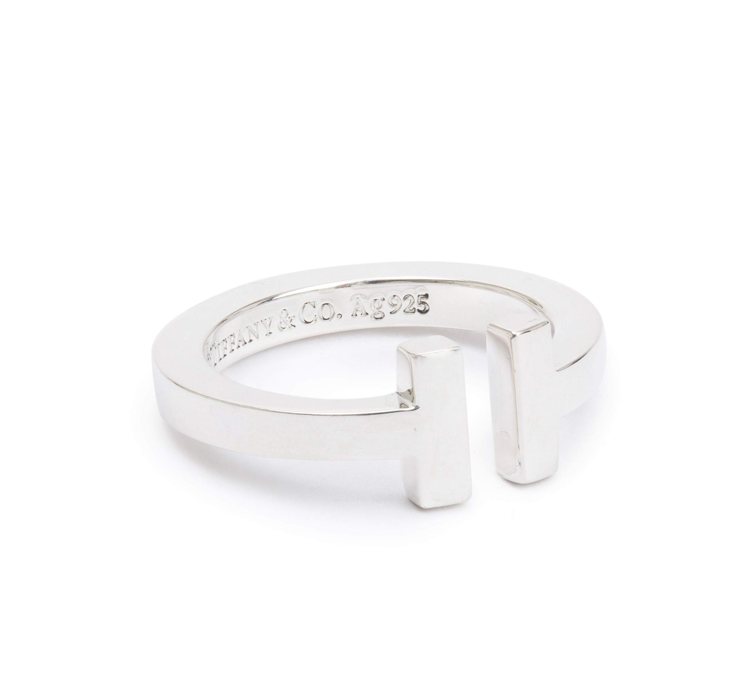 Tiffany & Co. Sterling Silver T Square Ring, Size 6