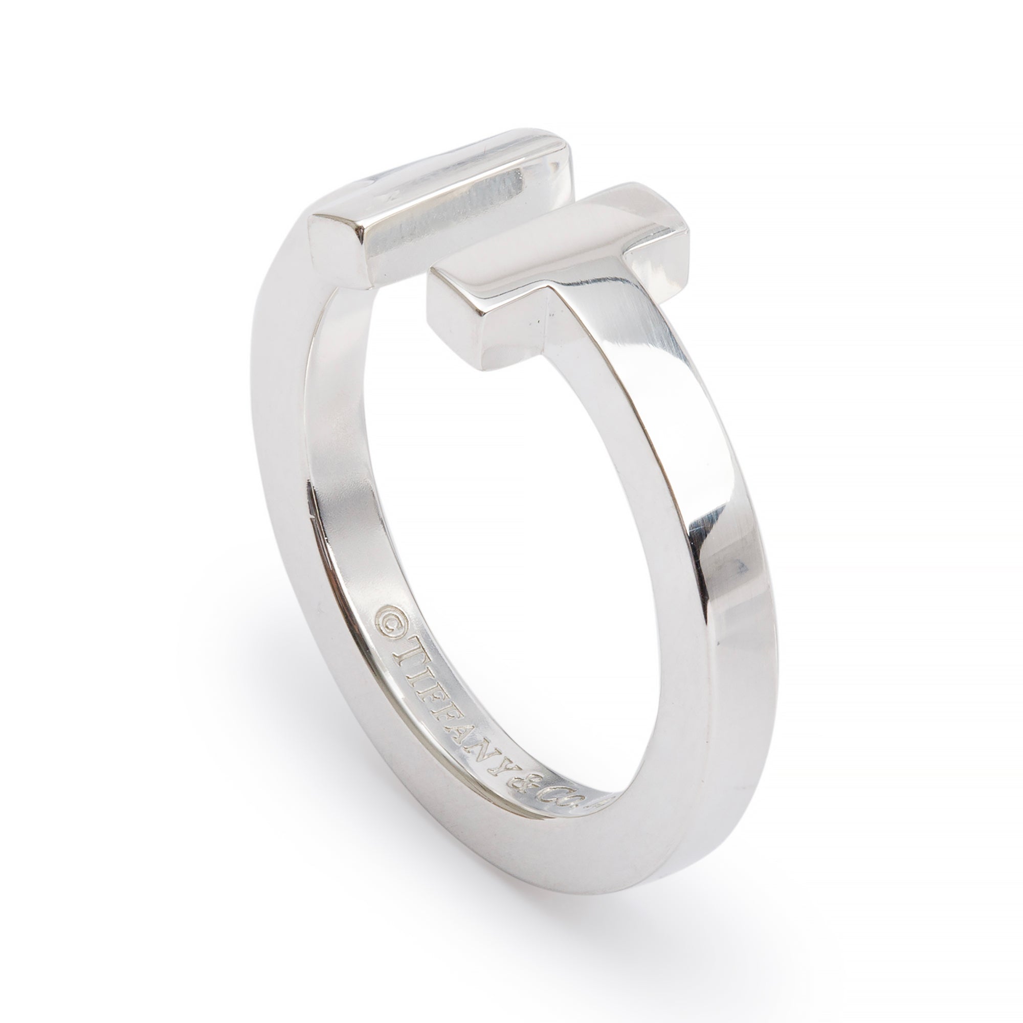 Tiffany & Co. Sterling Silver T Square Ring, Size 6.25