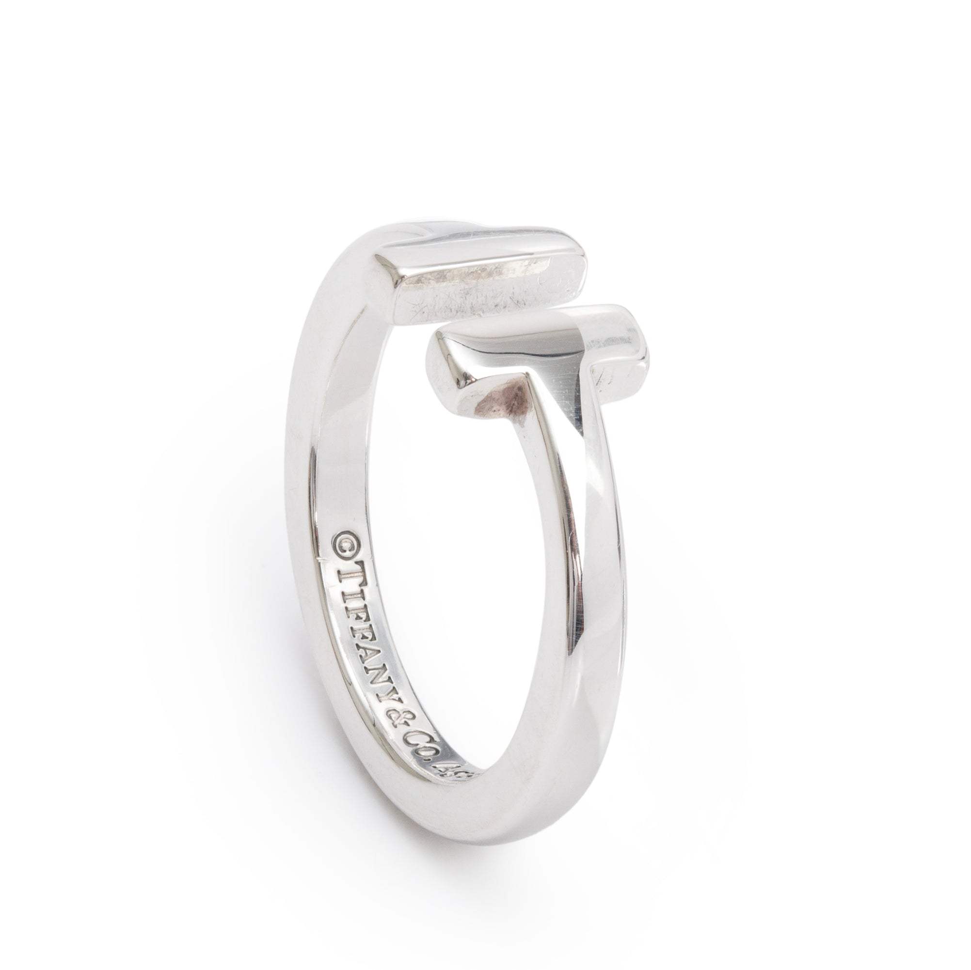 Tiffany & Co. Sterling Silver T Square Ring, Size 6.5