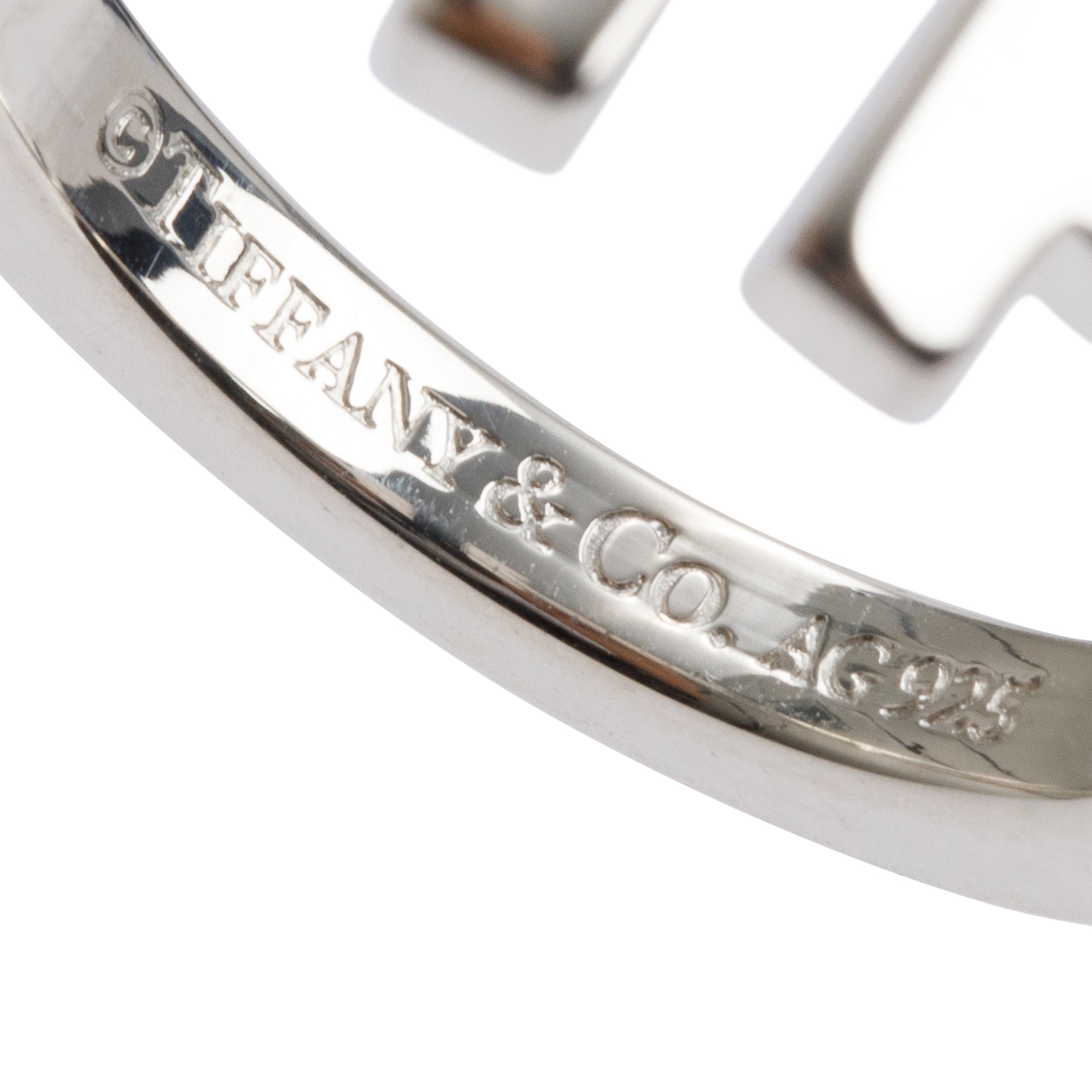 Tiffany & Co. Sterling Silver T Square Ring, Size 6.5 w/ Box