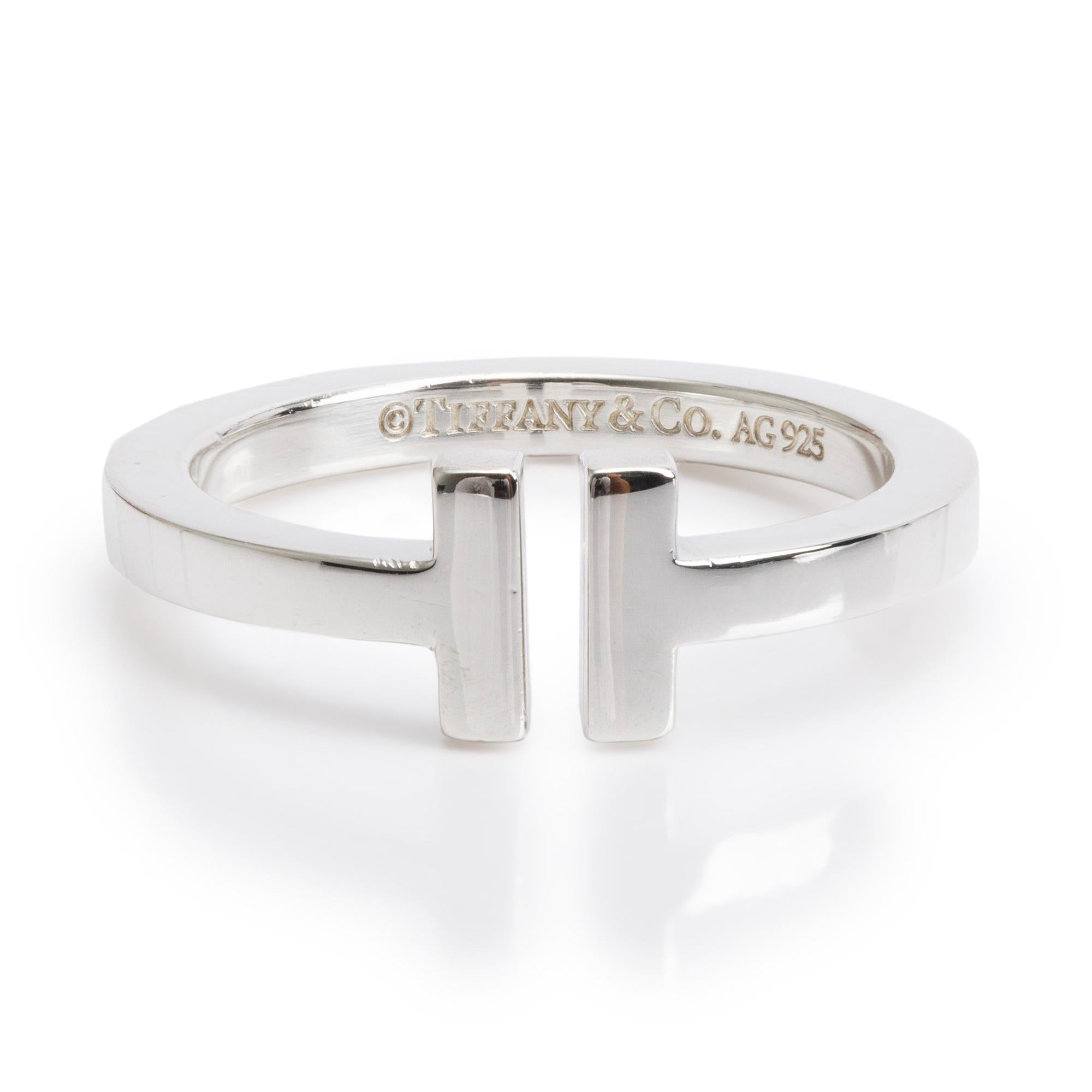 Tiffany & Co. Sterling Silver T Square Ring, Size 9.75