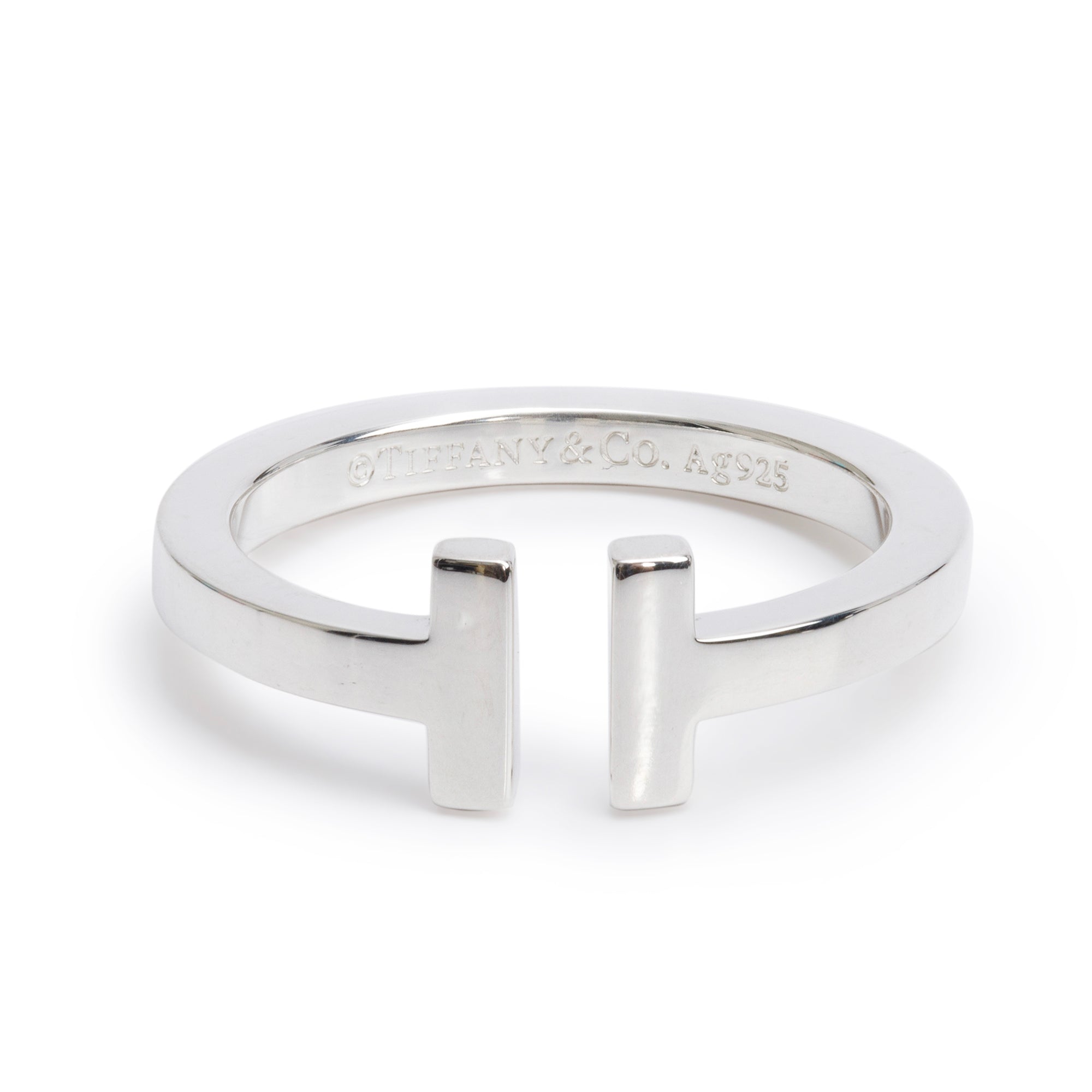 Tiffany & Co. Sterling Silver T Square Ring, Size 9.75