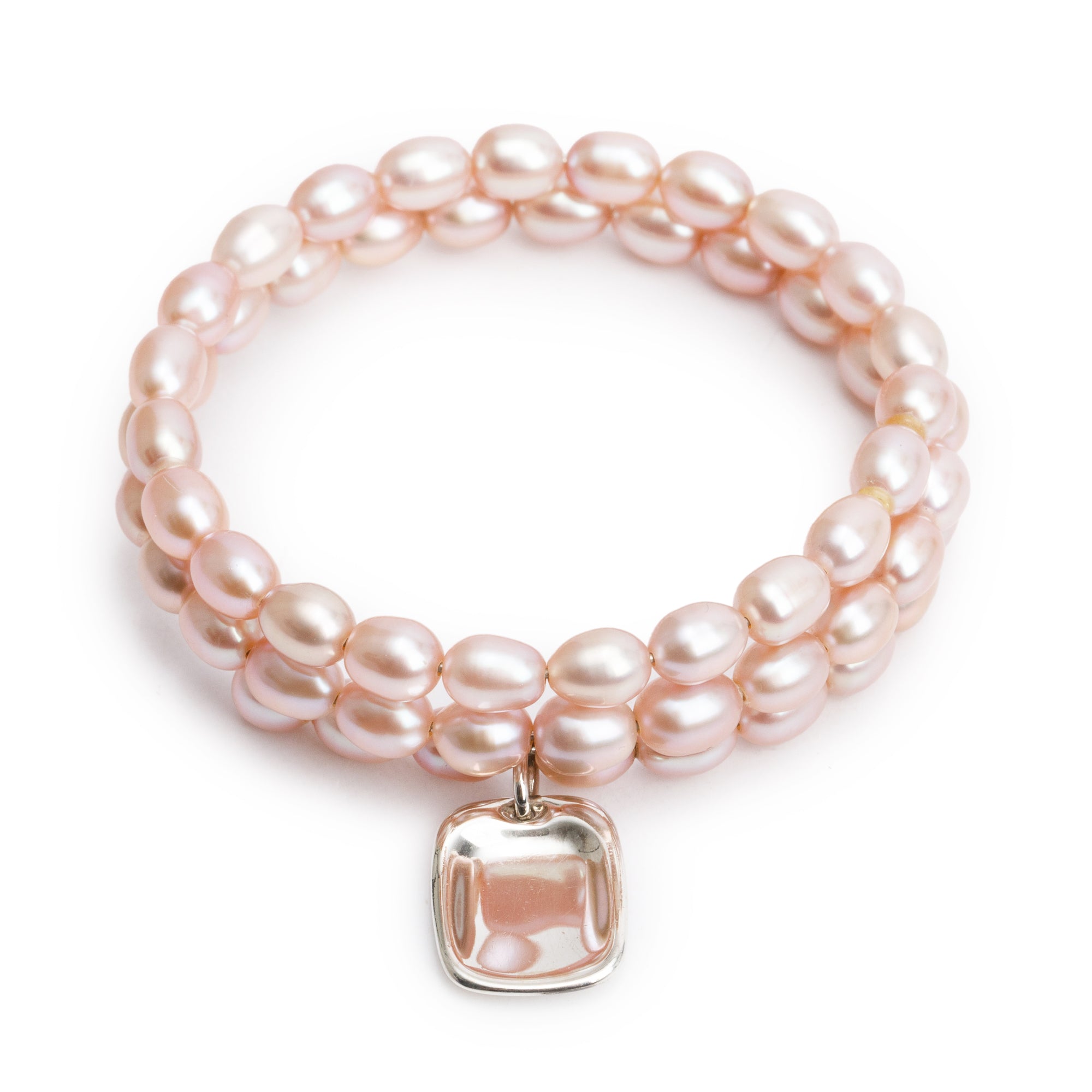 Tiffany & Co. Sterling Silver Tag Pearl Wrap Bracelet
