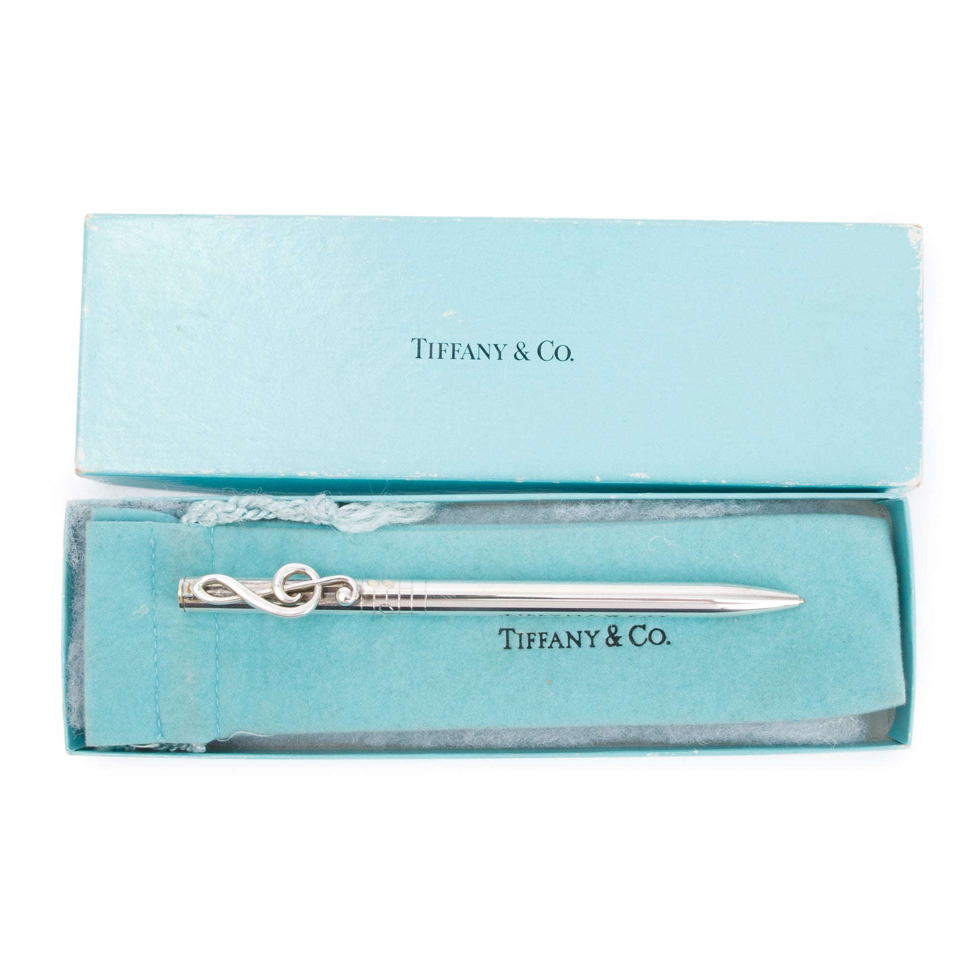 Tiffany & Co. Sterling Silver Treble Clef Ballpoint Pen w/ Box