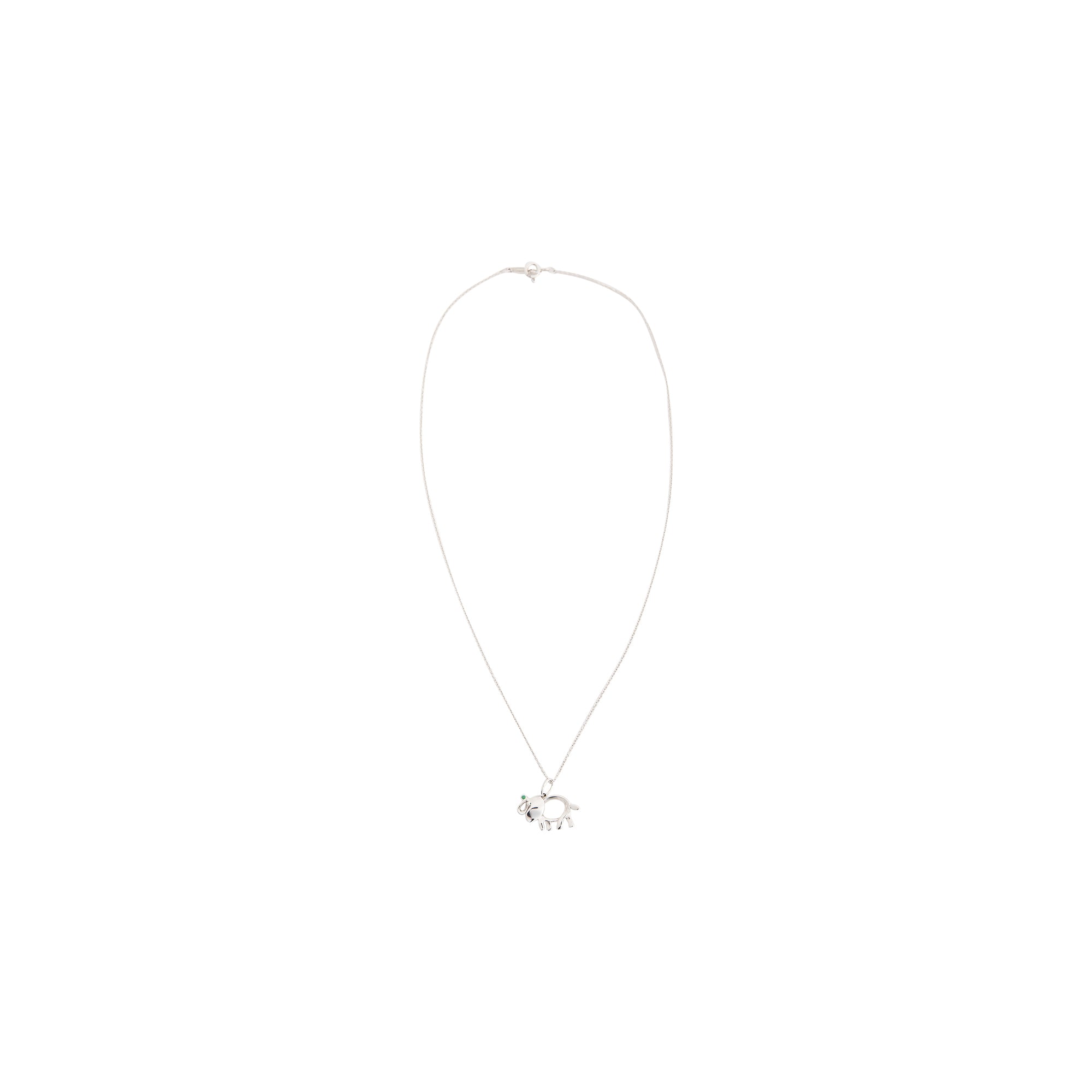 Tiffany & Co. Sterling Silver Tsavorite Save the Wilde Elephant Pendant Necklace