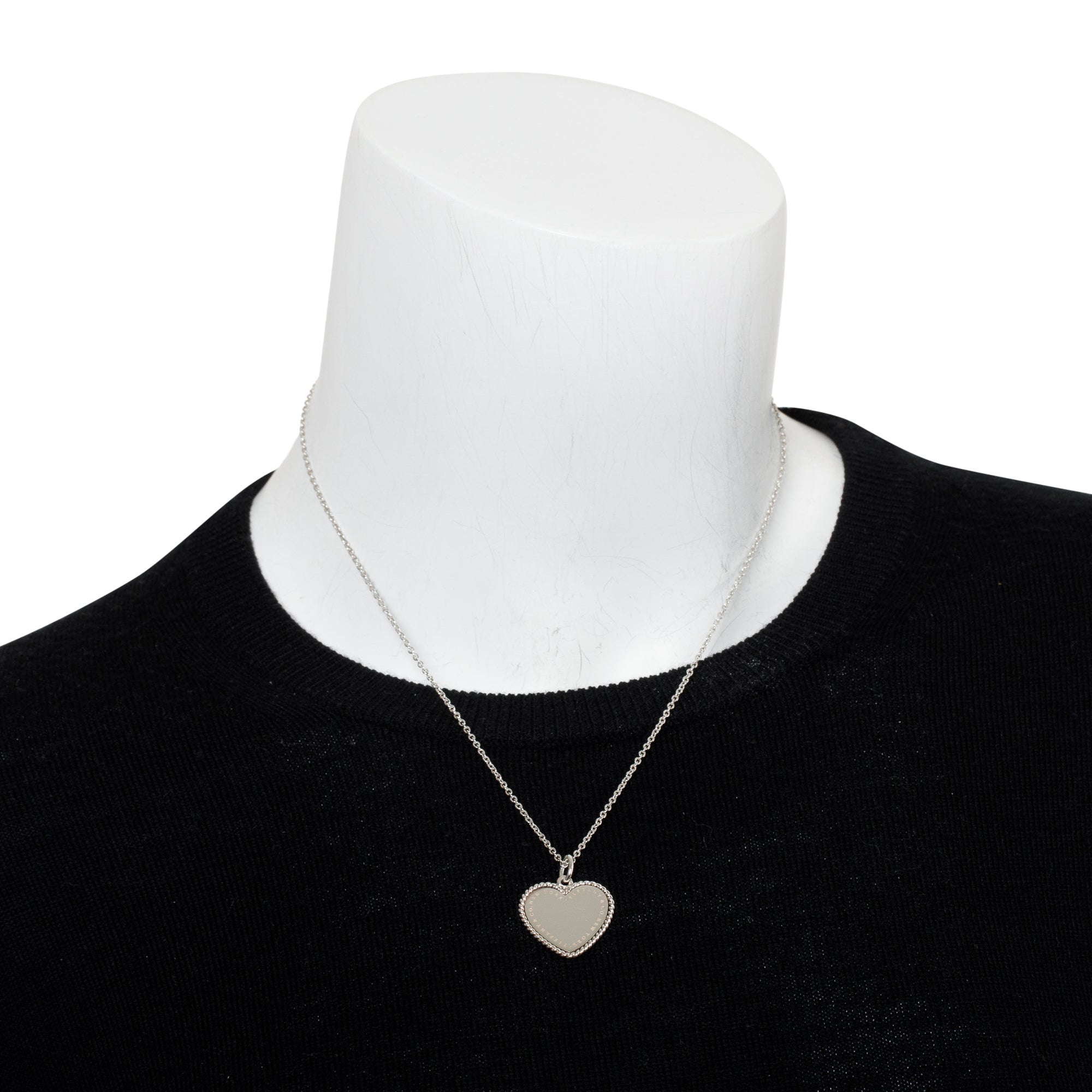 Tiffany & Co. Sterling Silver Twist Heart Charm Necklace