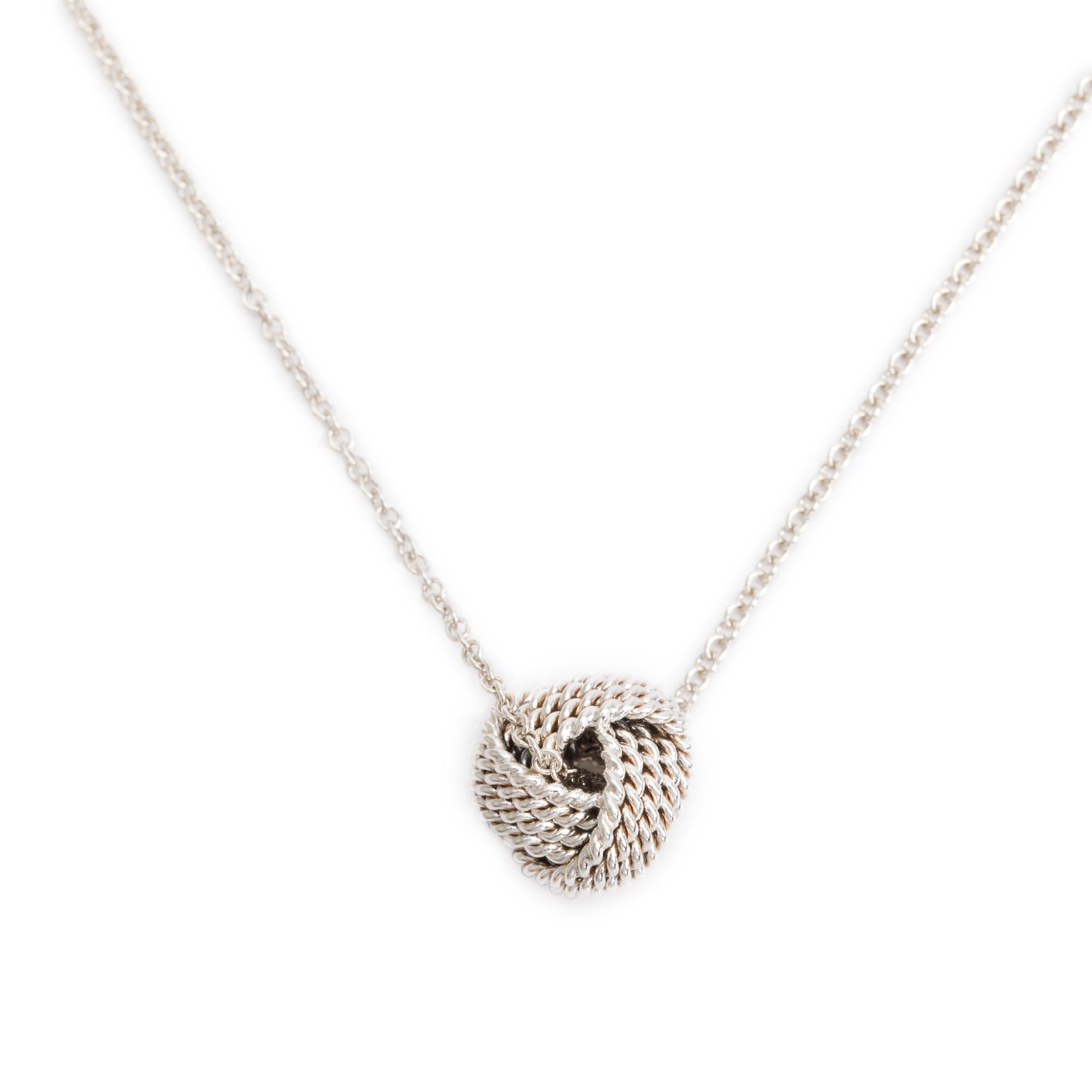 Tiffany & Co. Sterling Silver Twist Knot Pendant Necklace
