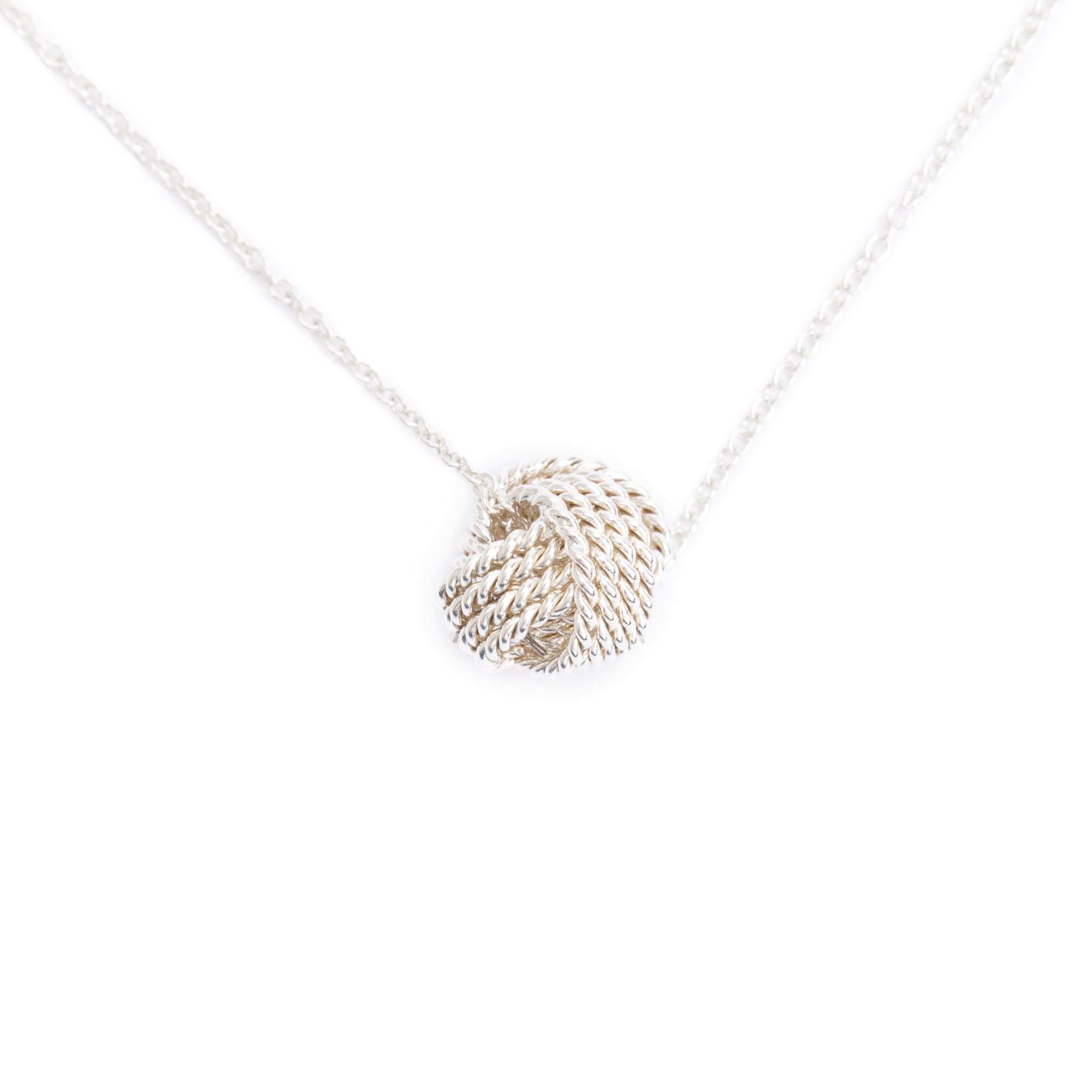 Tiffany & Co. Sterling Silver Twist Knot Pendant Necklace