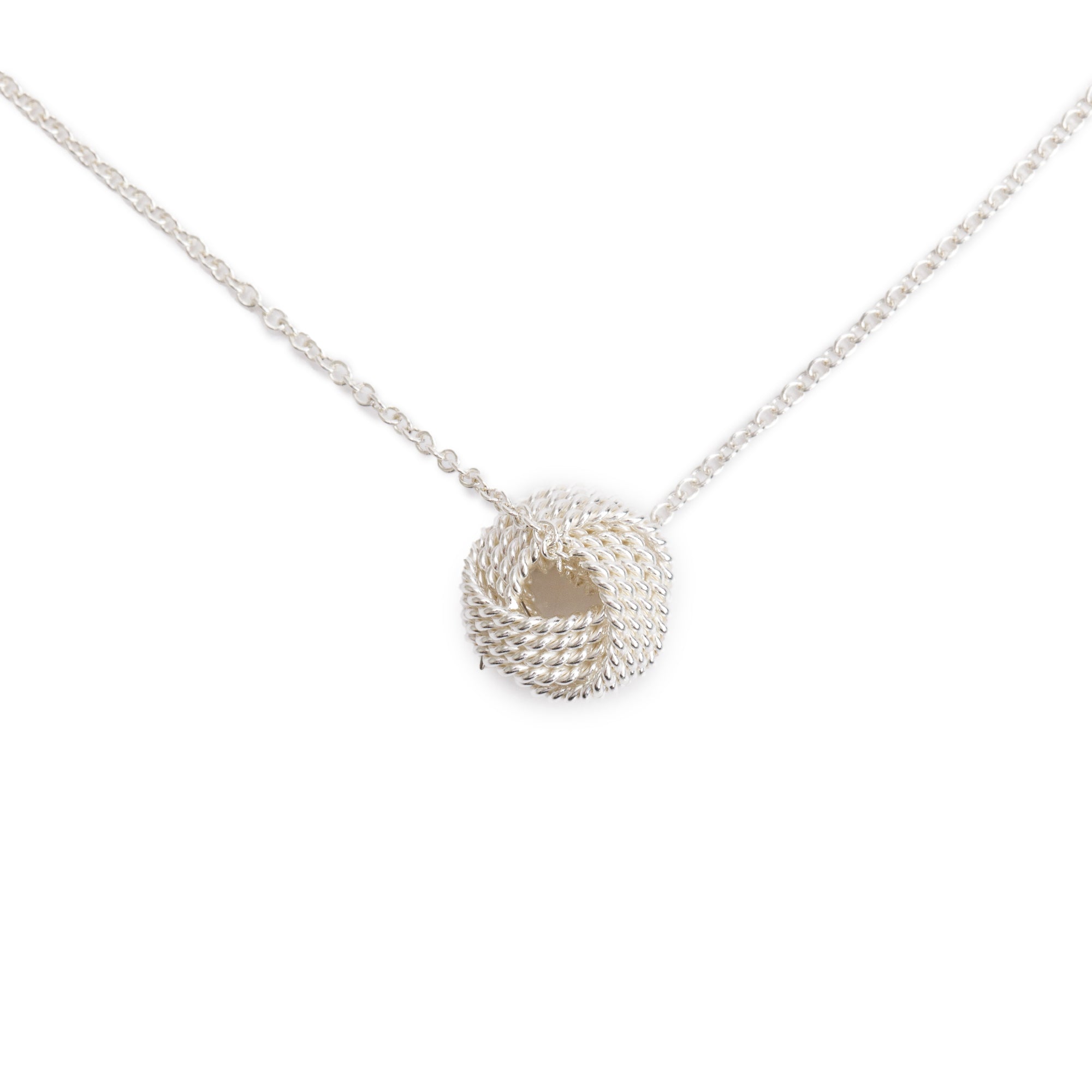 Tiffany & Co. Sterling Silver Twist Knot Pendant Necklace