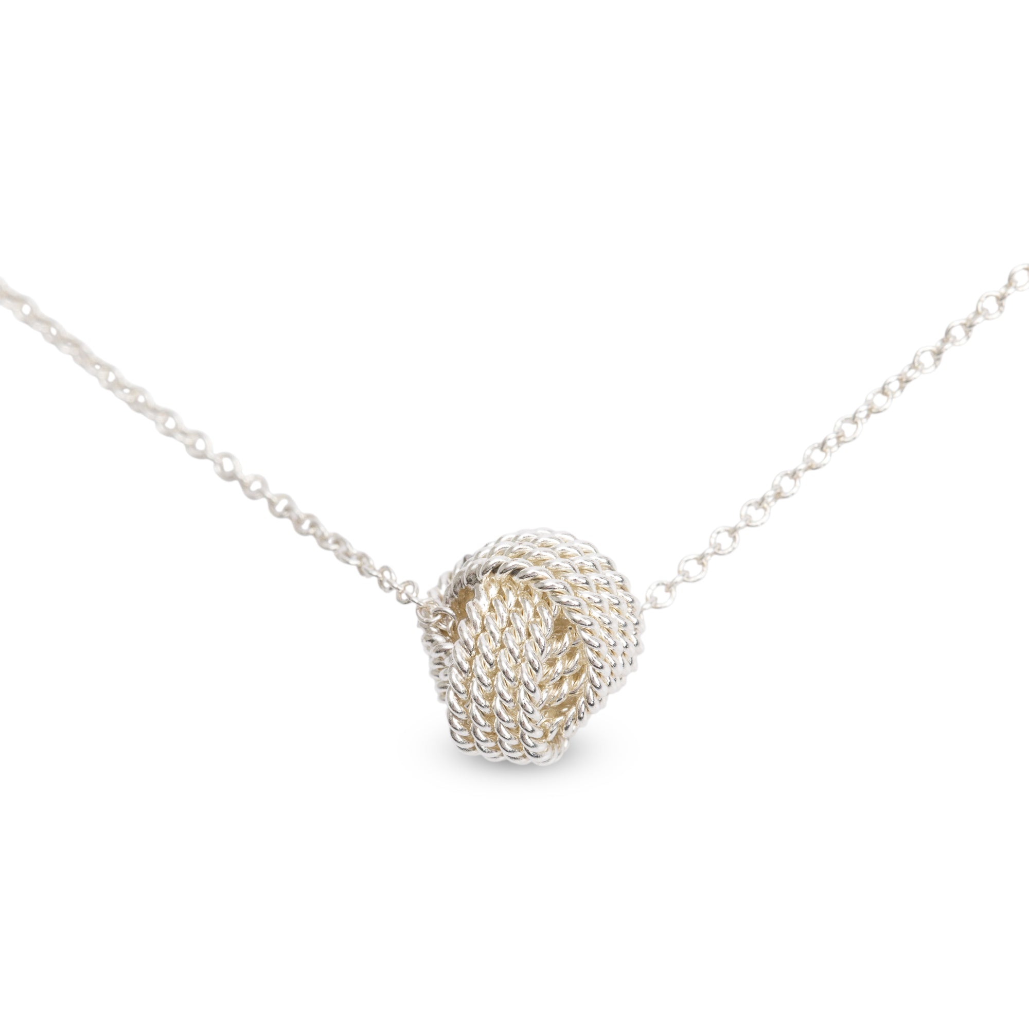 Tiffany & Co. Sterling Silver Twist Knot Pendant Necklace