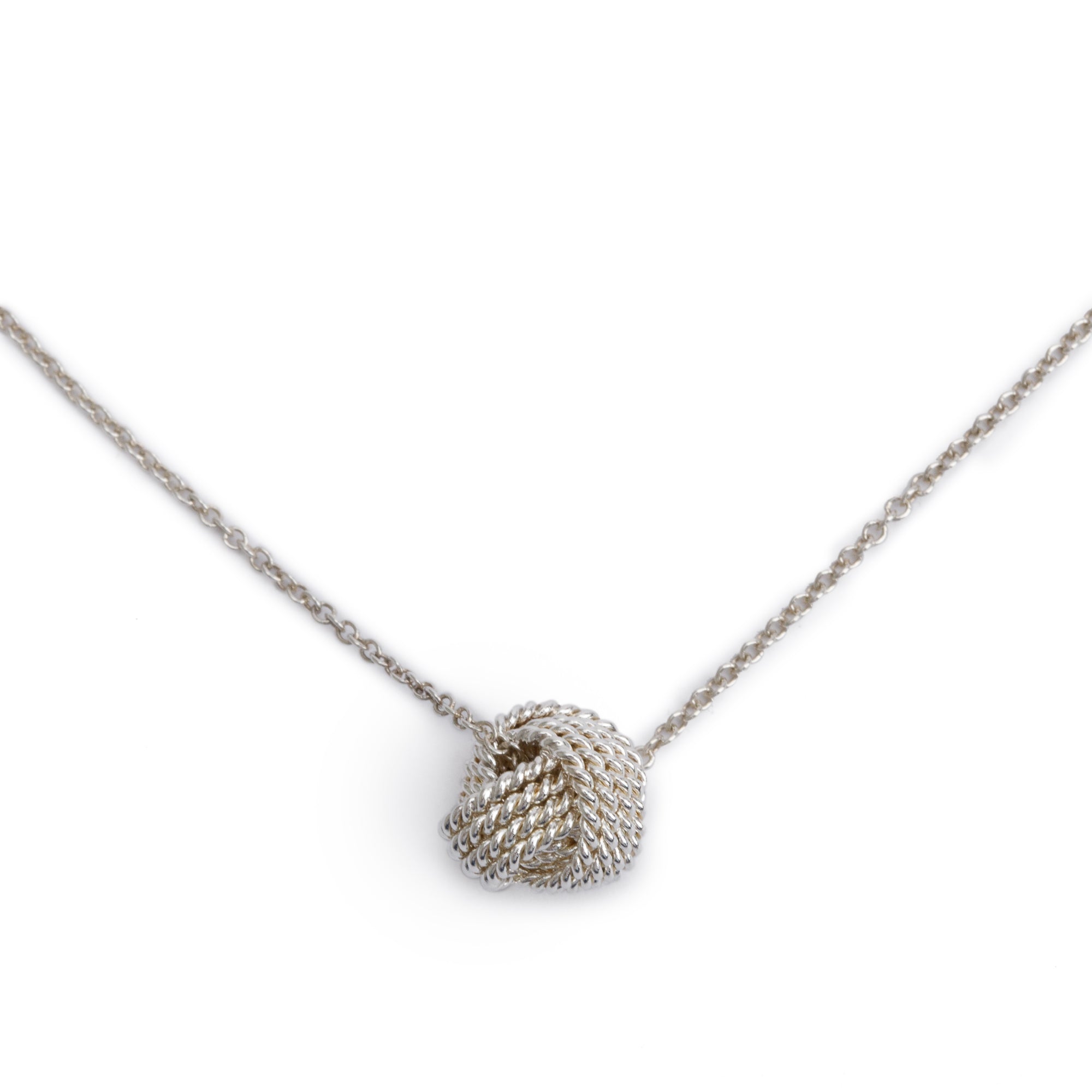 Tiffany & Co. Sterling Silver Twist Knot Pendant Necklace
