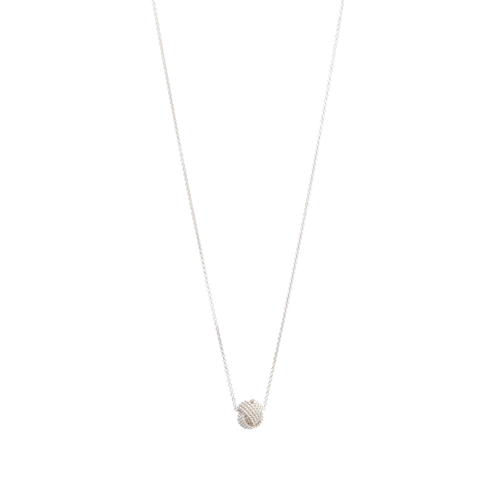 Tiffany & Co. Sterling Silver Twist Knot Pendant Necklace