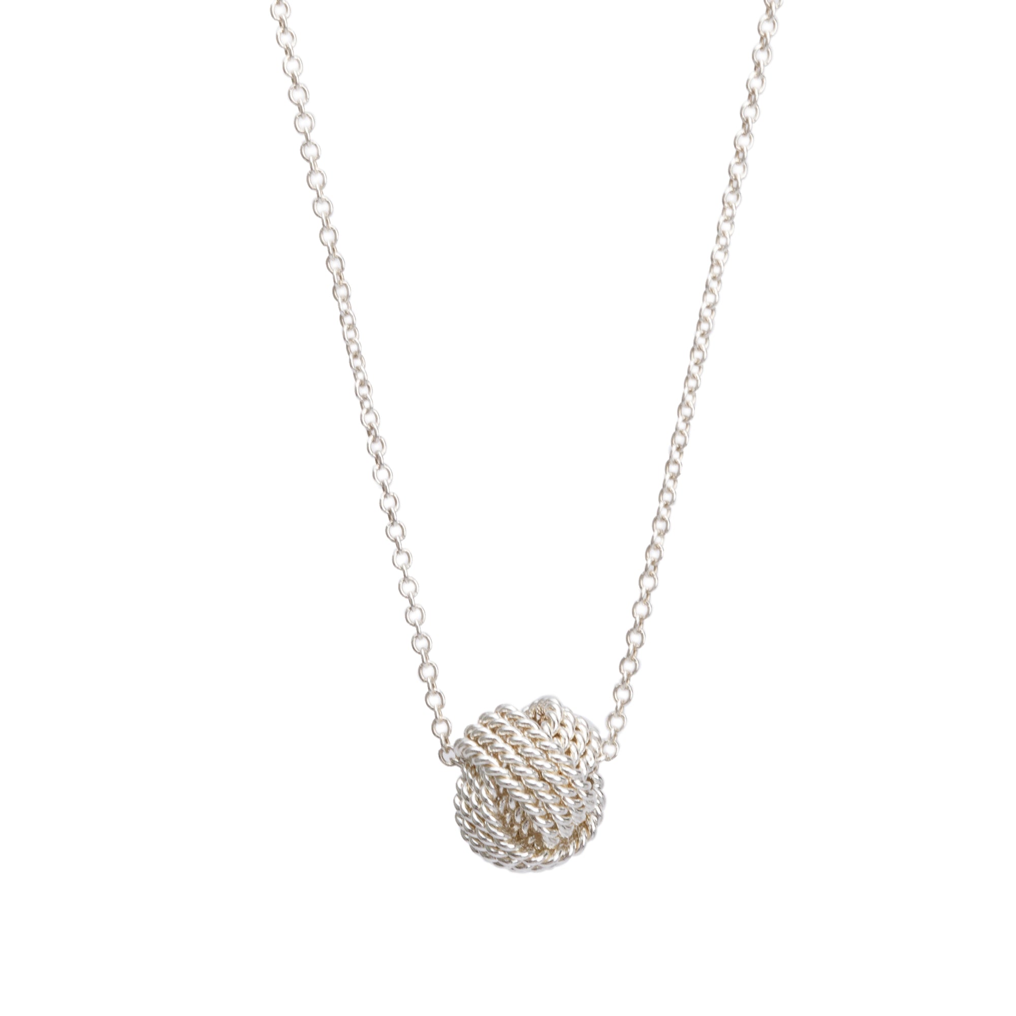 Tiffany & Co. Sterling Silver Twist Knot Pendant Necklace