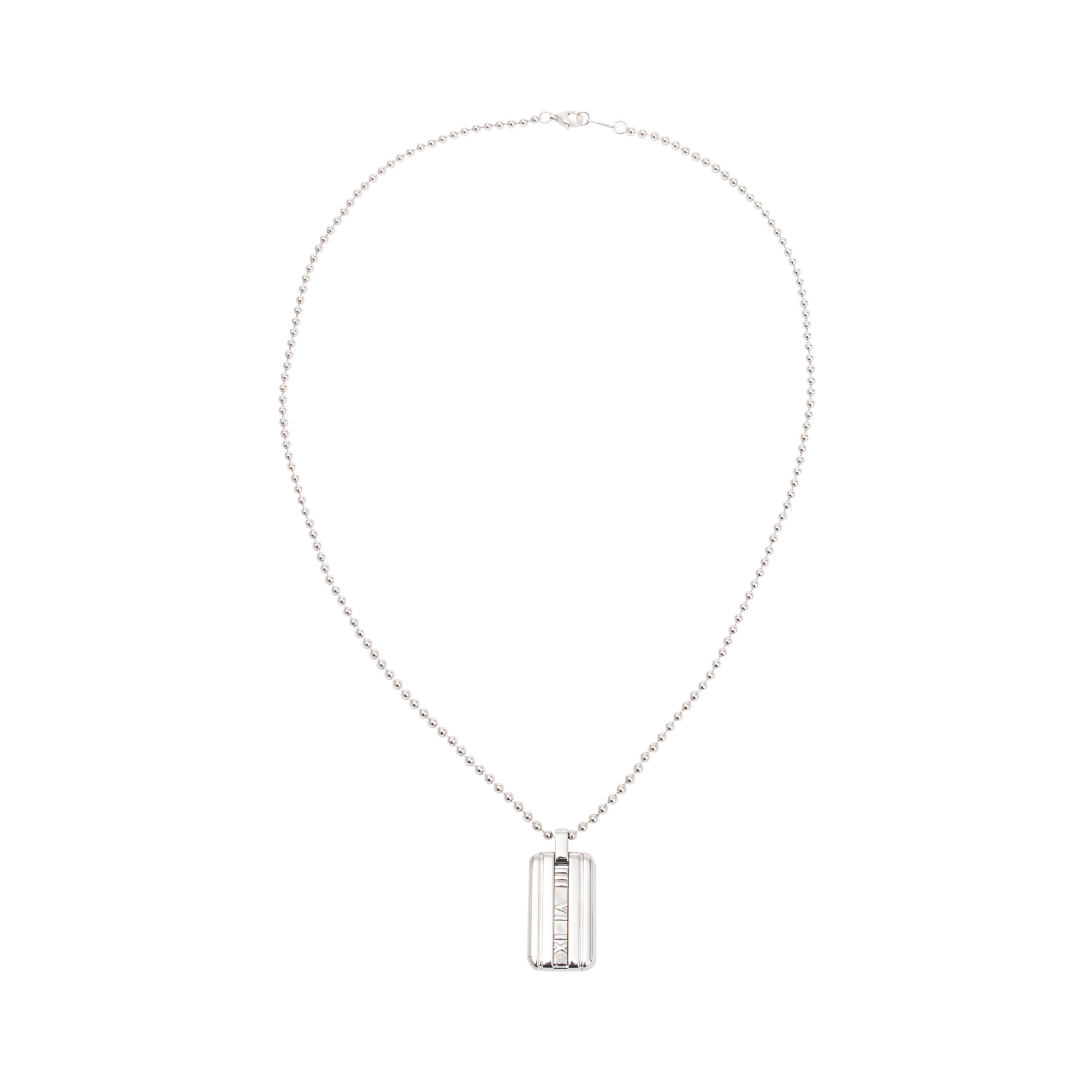 Tiffany & Co. Sterling Silver Vintage Atlas Dog Tag Pendant Necklace