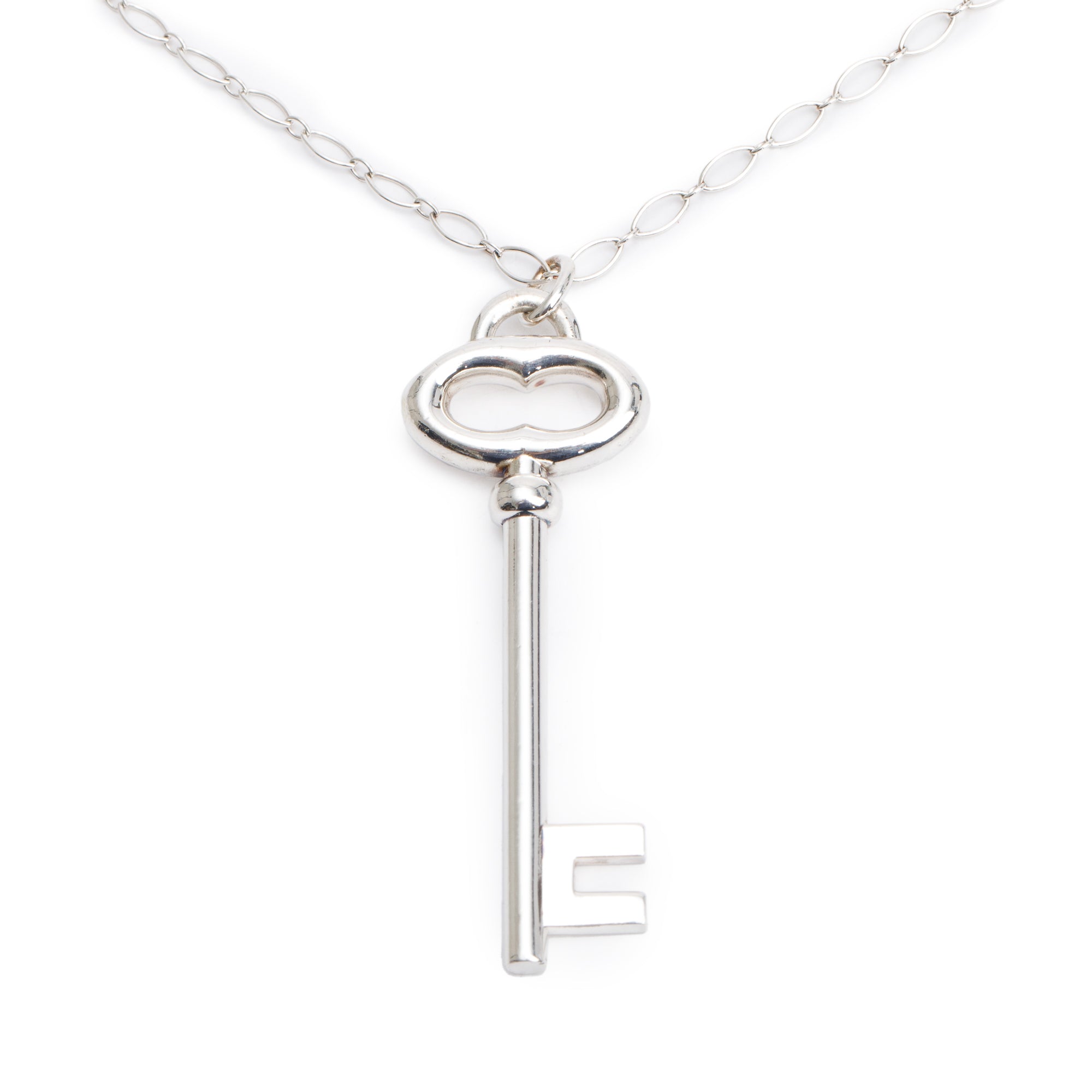 Tiffany & Co. Sterling Silver Vintage Oval Key Pendant Necklace