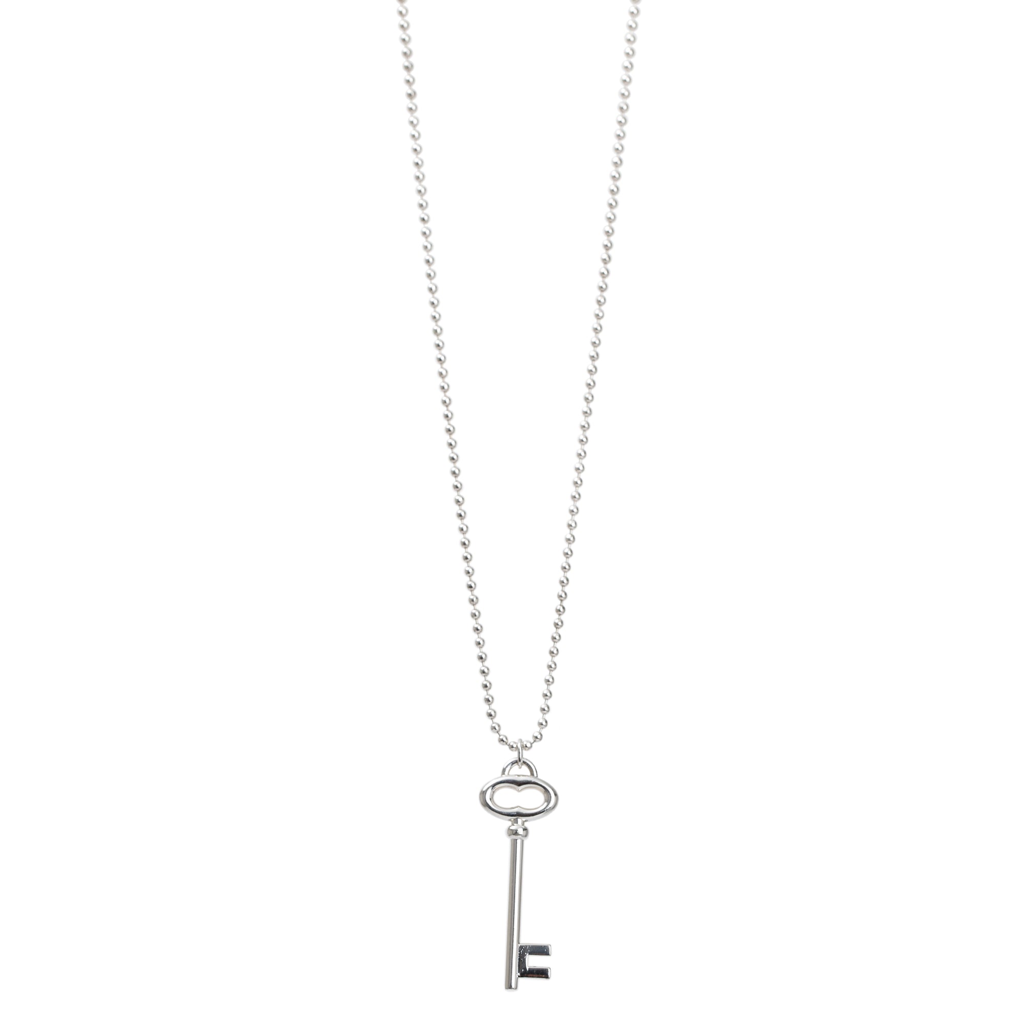 Tiffany & Co. Sterling Silver Vintage Oval Key Pendant Necklace