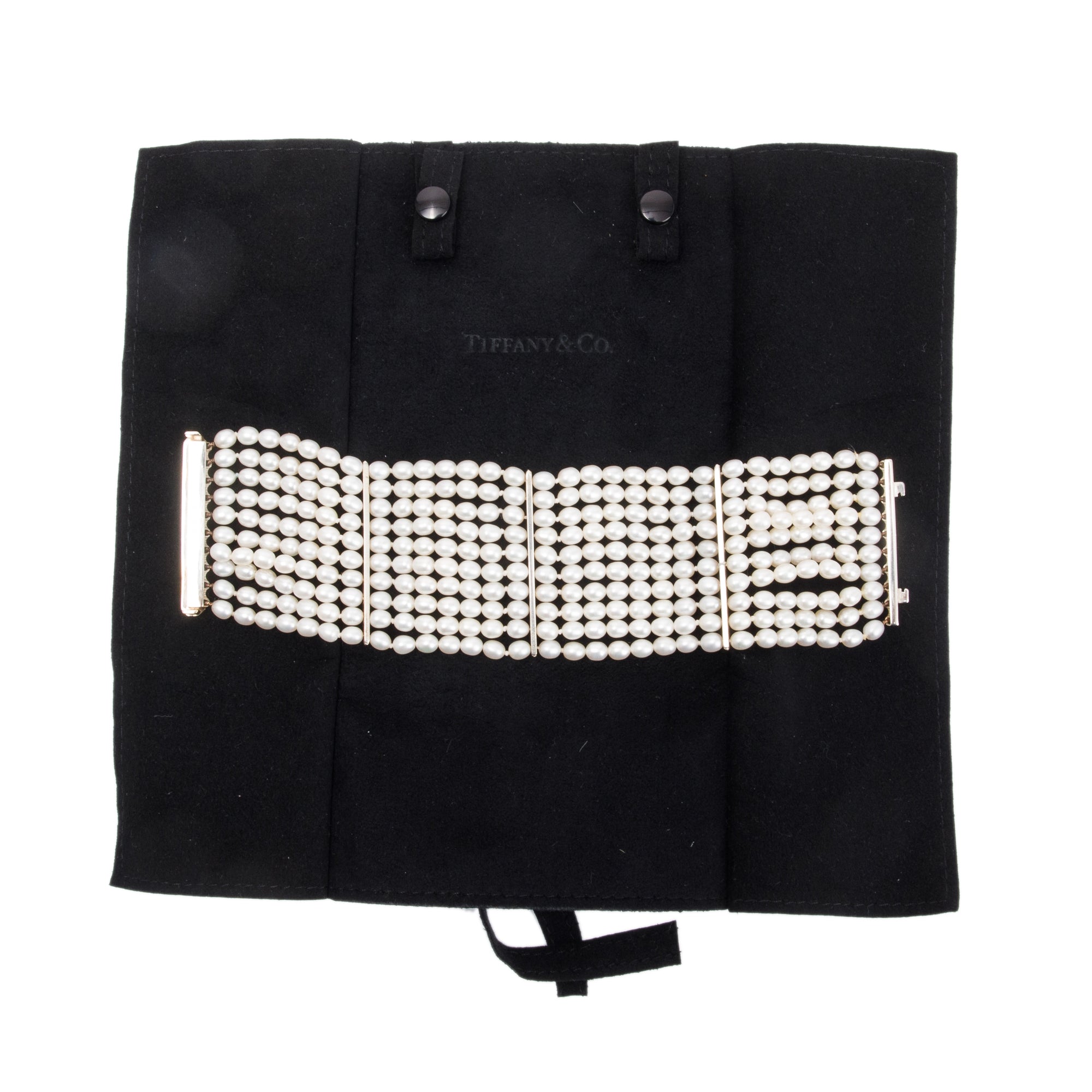 Tiffany & Co. Sterling Silver Ziegfeld 10 Row Pearl Bracelet