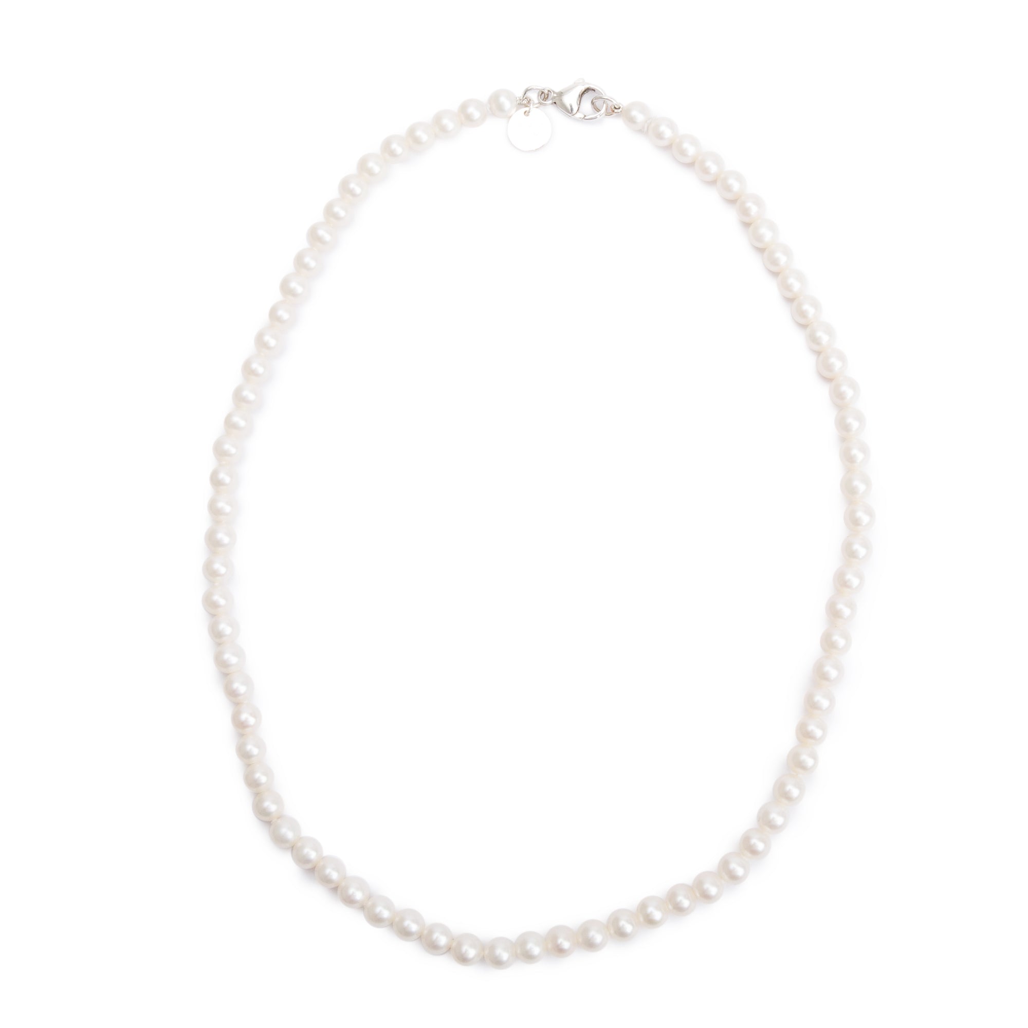 Tiffany & Co. Sterling Silver Ziegfeld 5-6 MM Pearl Necklace w/ Box