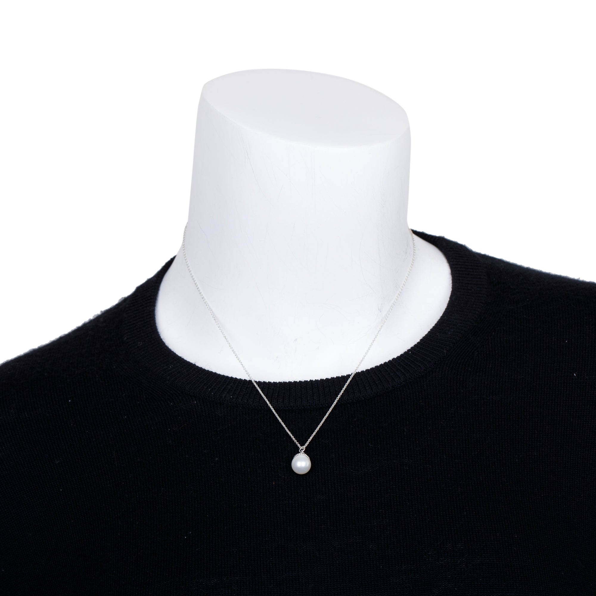 Tiffany & Co. Sterling Silver Ziegfeld 9MM Pearl Pendant Necklace