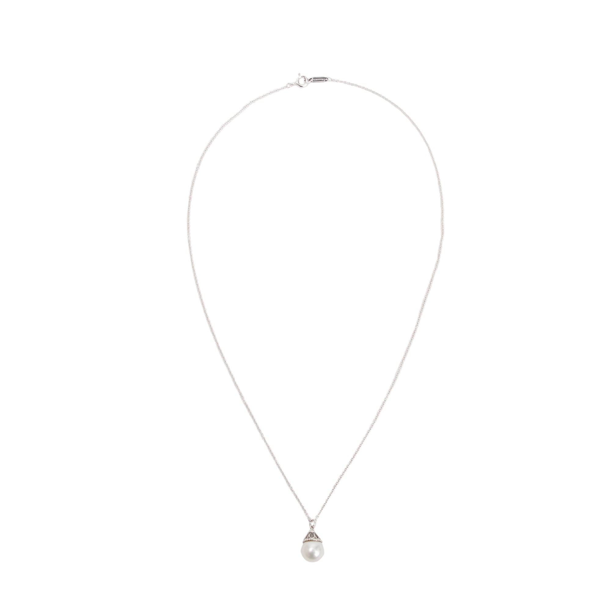 Tiffany & Co. Sterling Silver Ziegfeld 9MM Pearl Pendant Necklace