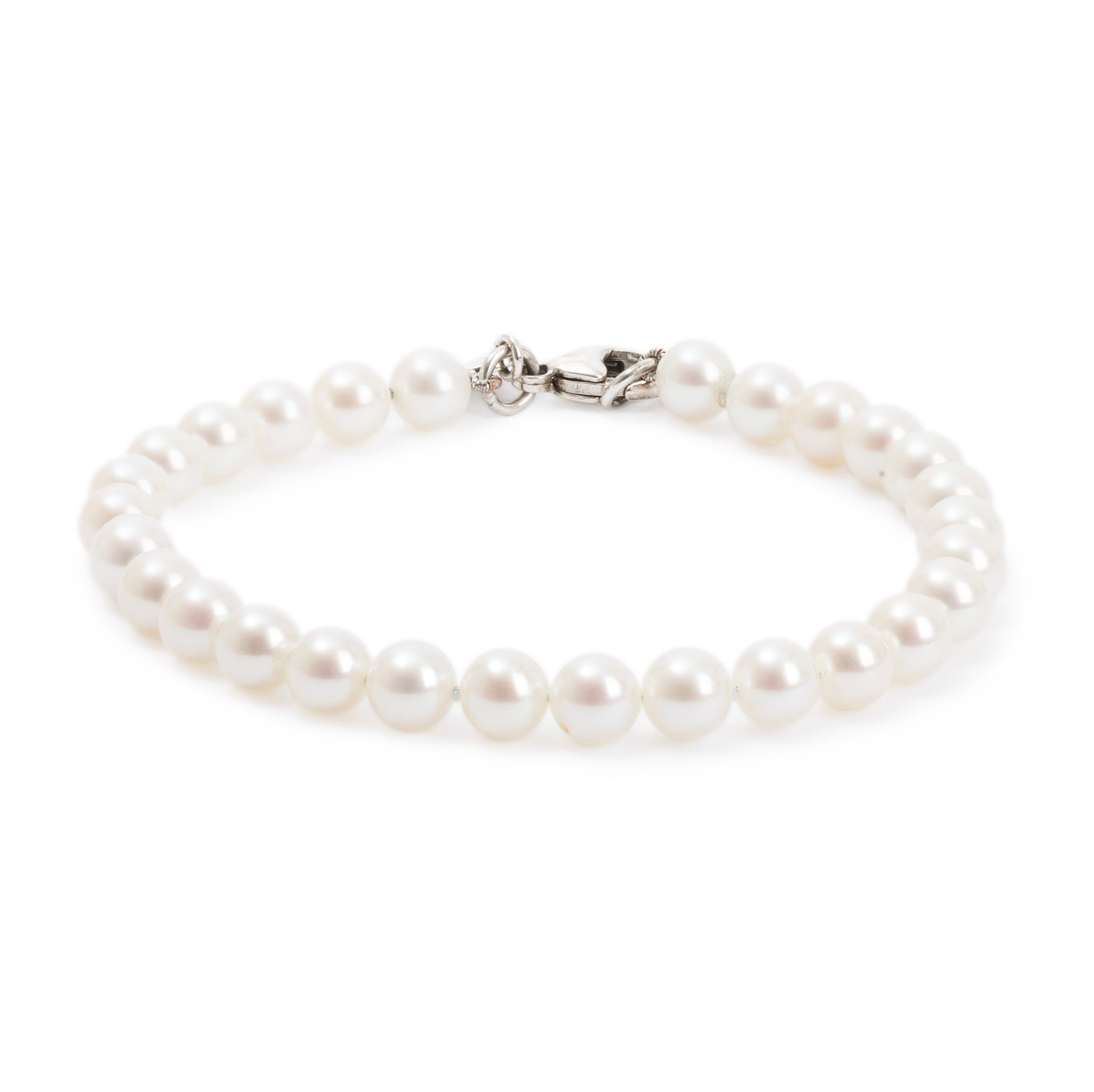 Tiffany & Co. Sterling Silver Ziegfeld Collection 56 mm Pearl Bracele