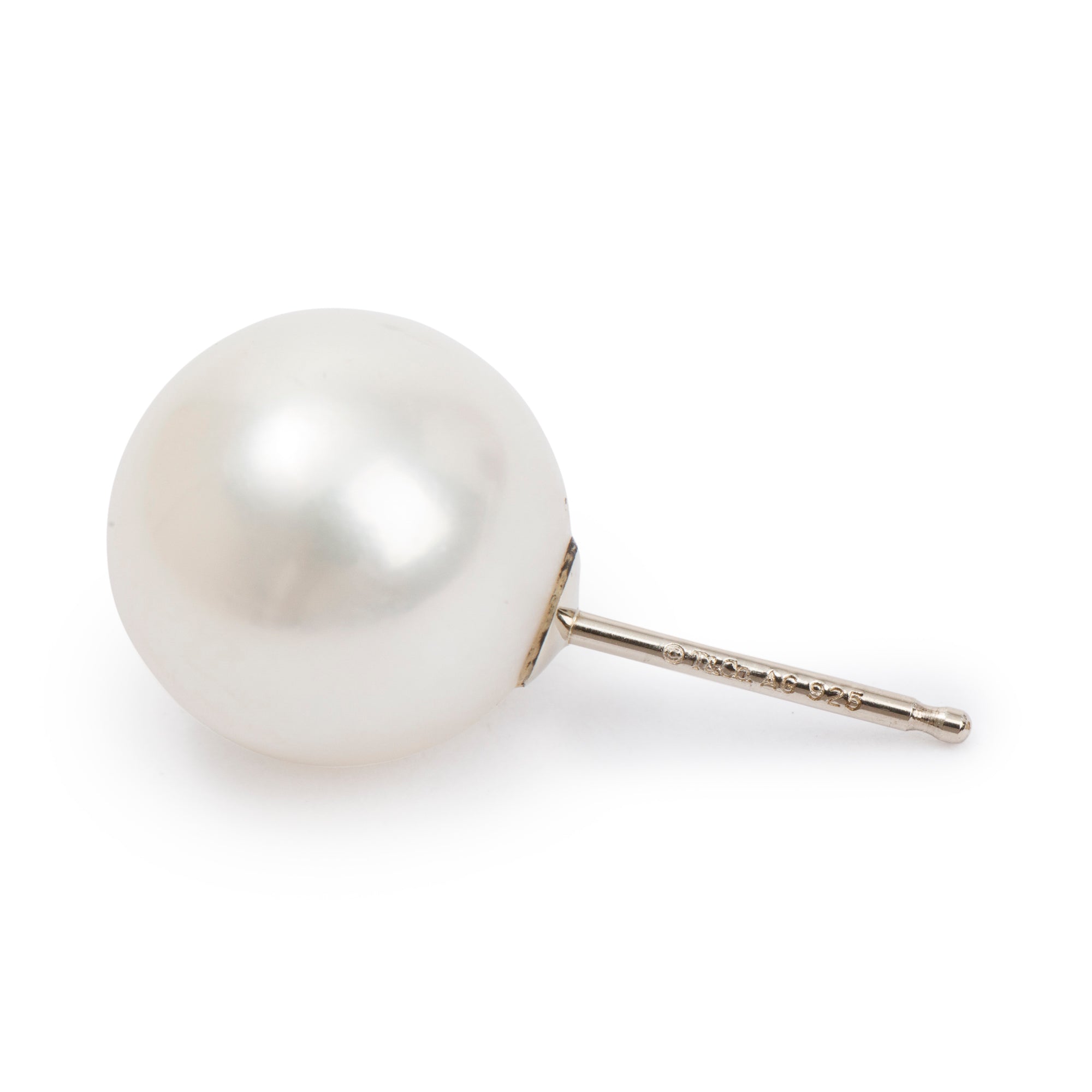 Tiffany & Co. Sterling Silver Ziegfeld Collection 9-10 MM Pearl Earrings w/ Box