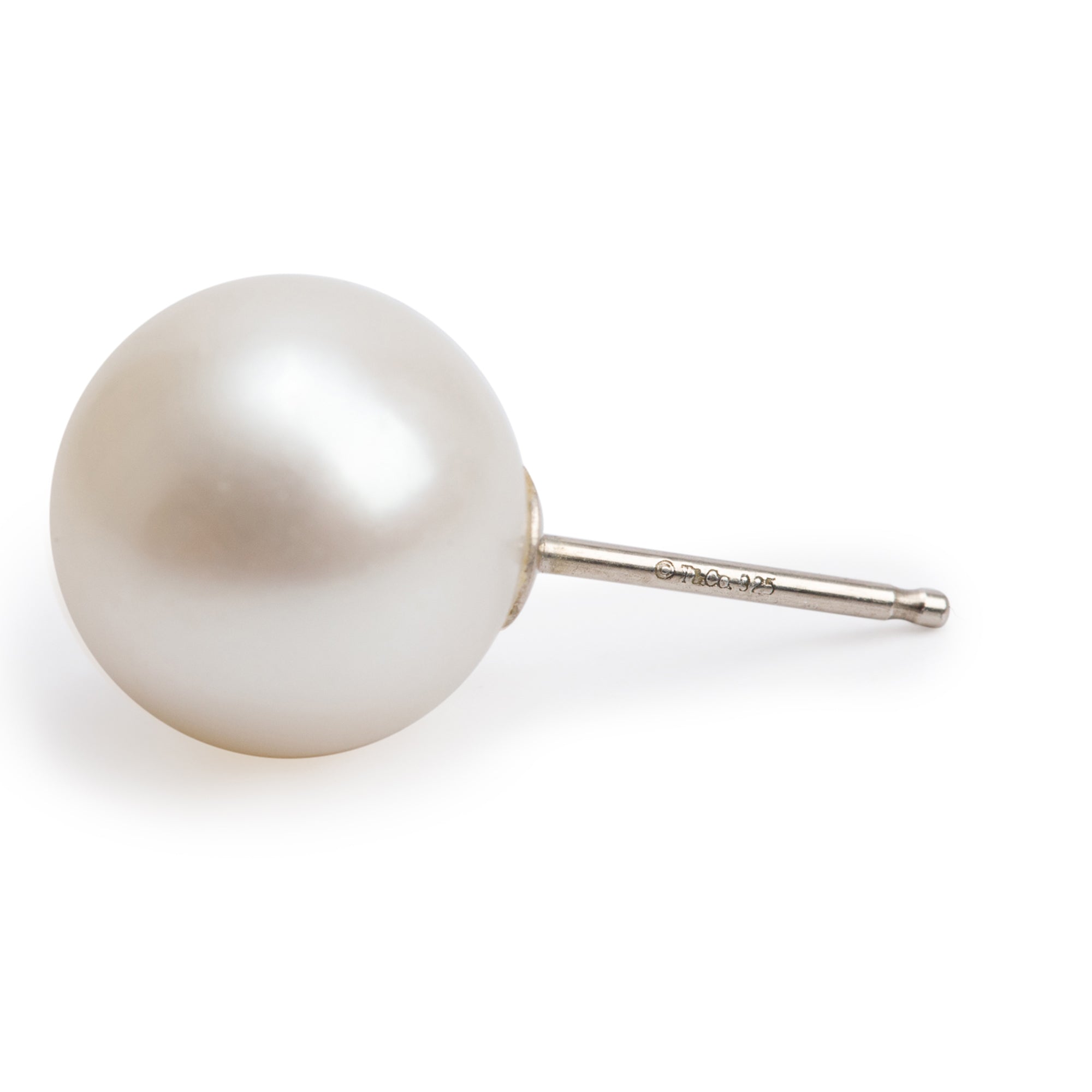 Tiffany & Co. Sterling Silver Ziegfeld Collection 9 MM Pearl Earrings