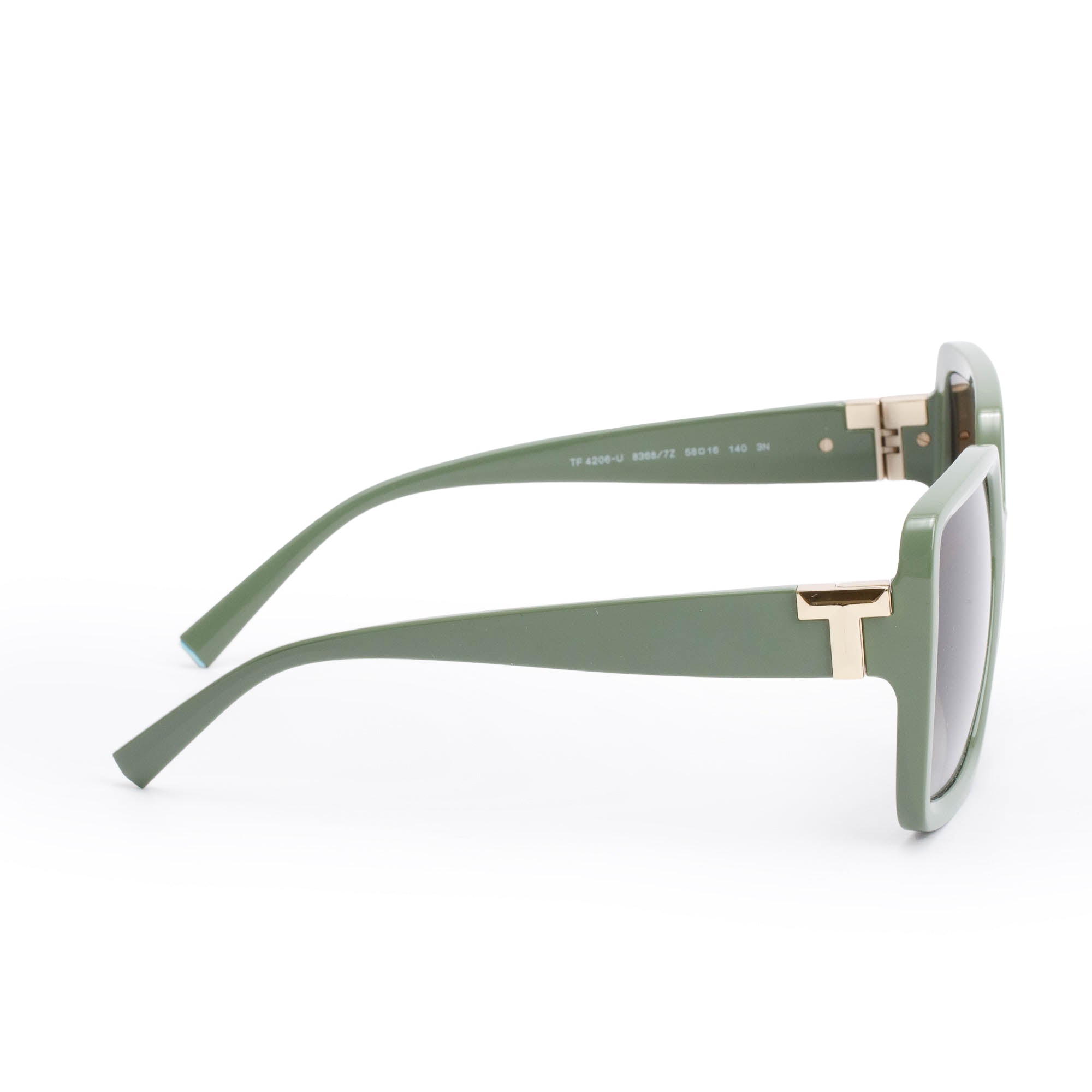 Tiffany & Co. TF 4206-U Green T Acetate Oversized Square Sunglasses w/ Case