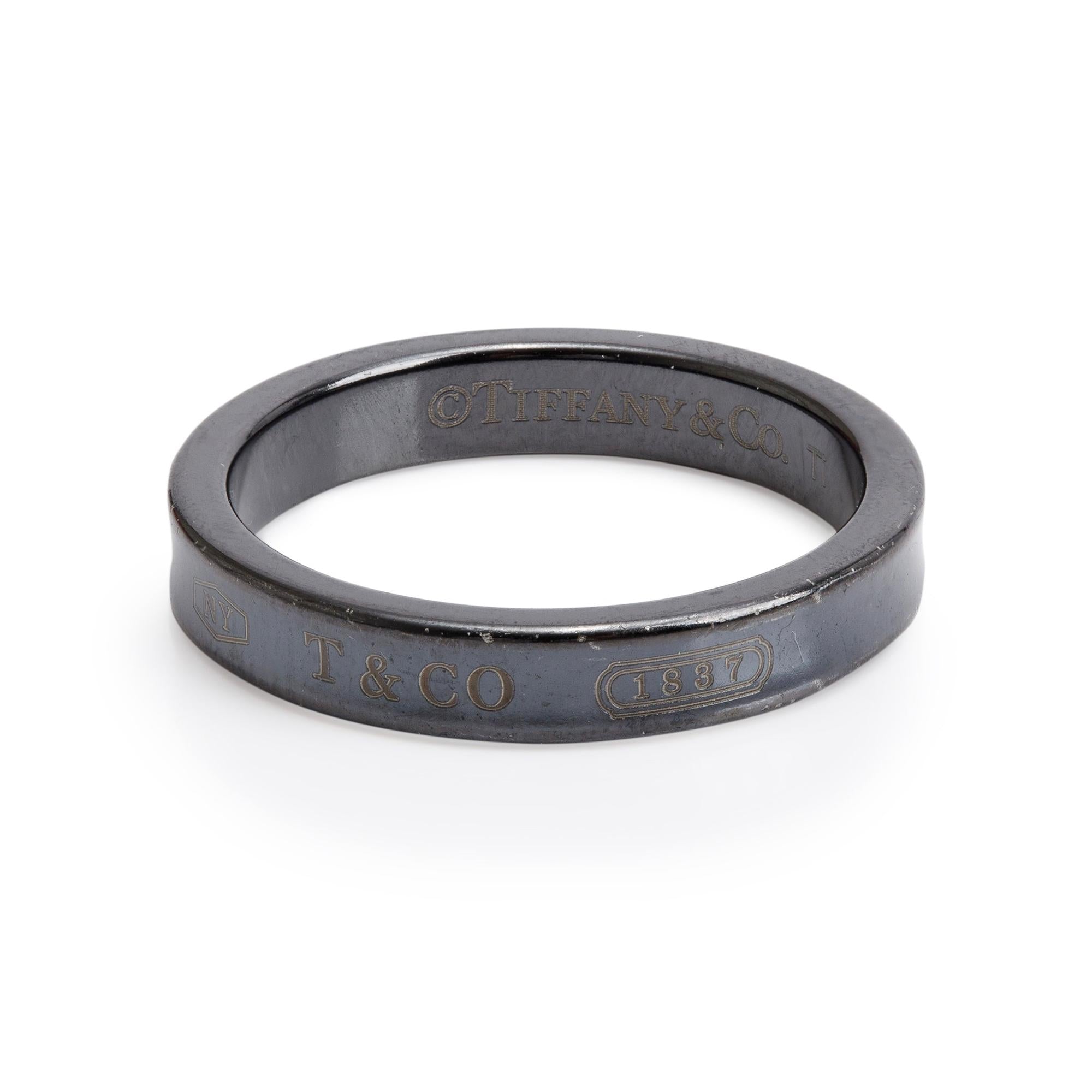 Tiffany & Co. Titanium 1837 Narrow Ring, Size 10