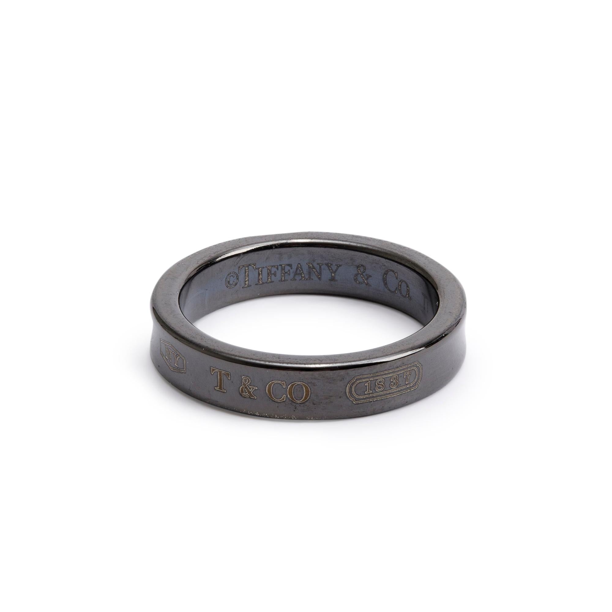 Tiffany & Co. Titanium 1837 Narrow Ring, Size 6