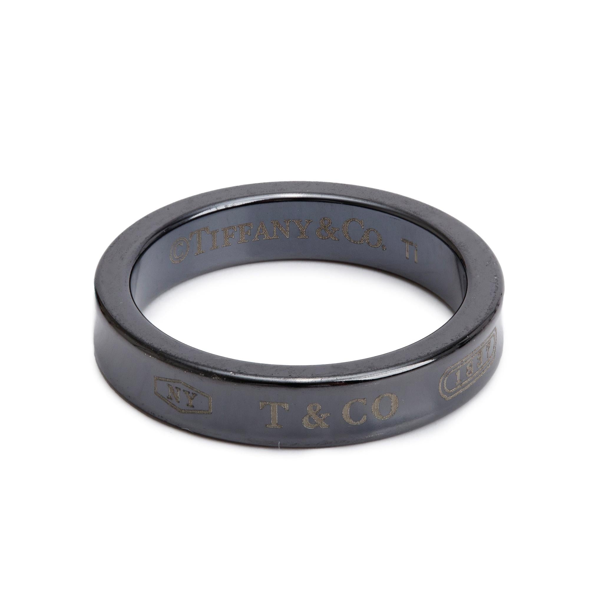 Tiffany & Co. Titanium 1837 Narrow Ring, Size 6.5