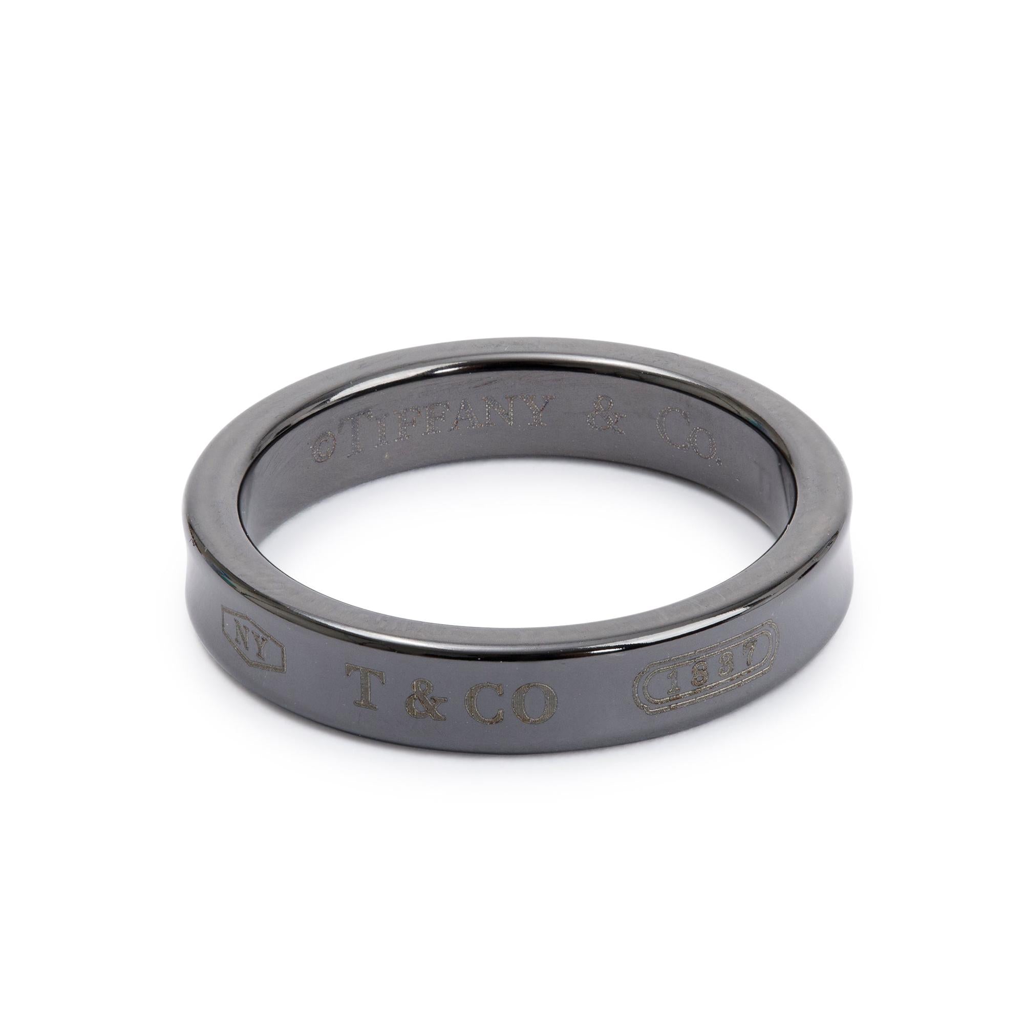 Tiffany & Co. Titanium 1837 Narrow Ring, Size 8