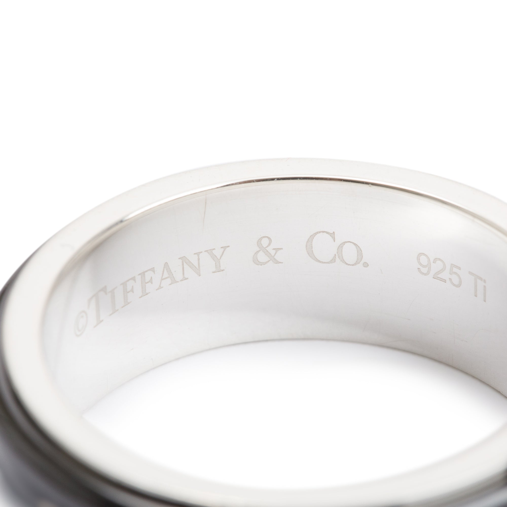 Tiffany & Co. Titanium & Sterling Silver 1837 Ring, Size 11