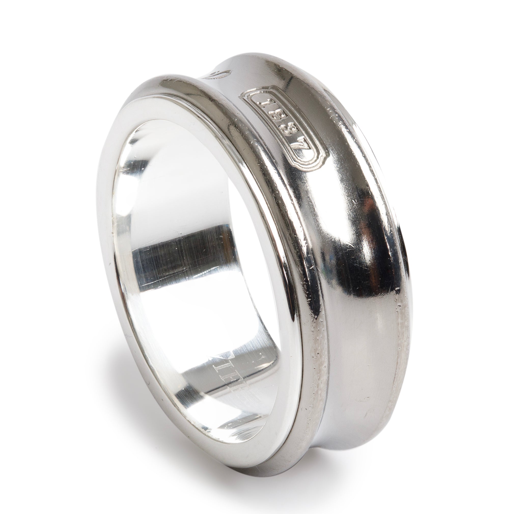 Tiffany & Co. Titanium & Sterling Silver 1837 Ring, Size 8.5