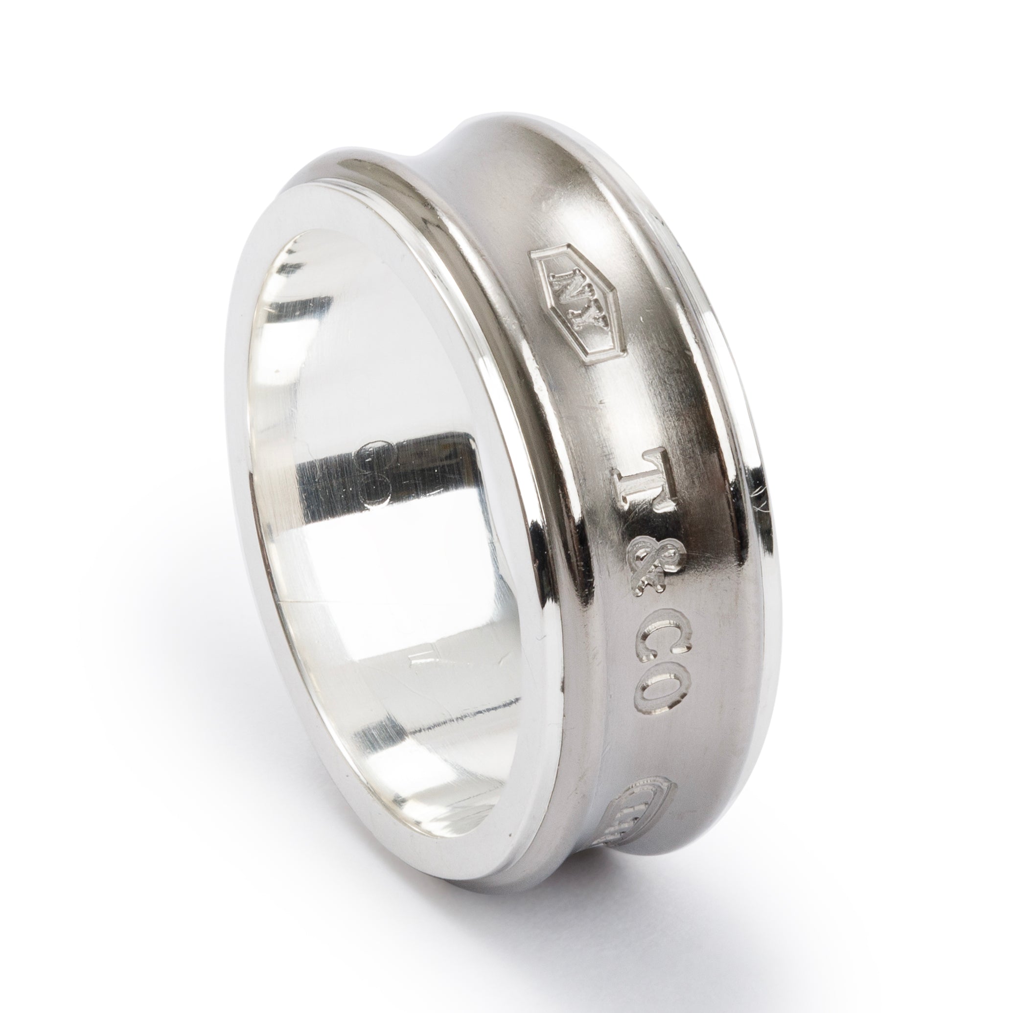 Tiffany & Co. Titanium & Sterling Silver 1837 Ring, Size 9