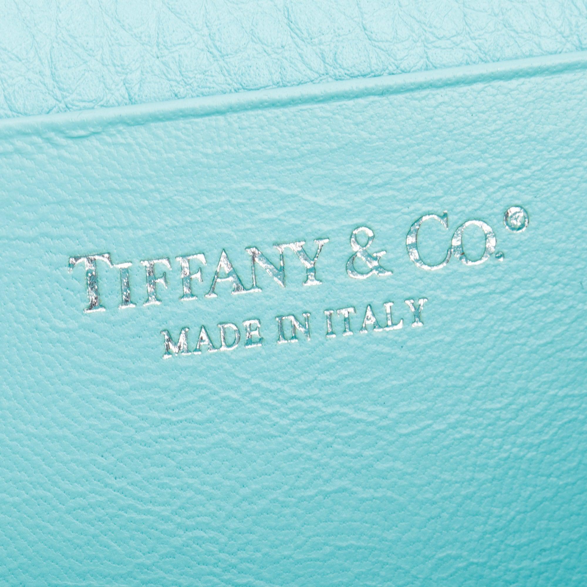 Tiffany & Co. Turquoise Leather Twist Lock Coin Purse Wallet w/ Box