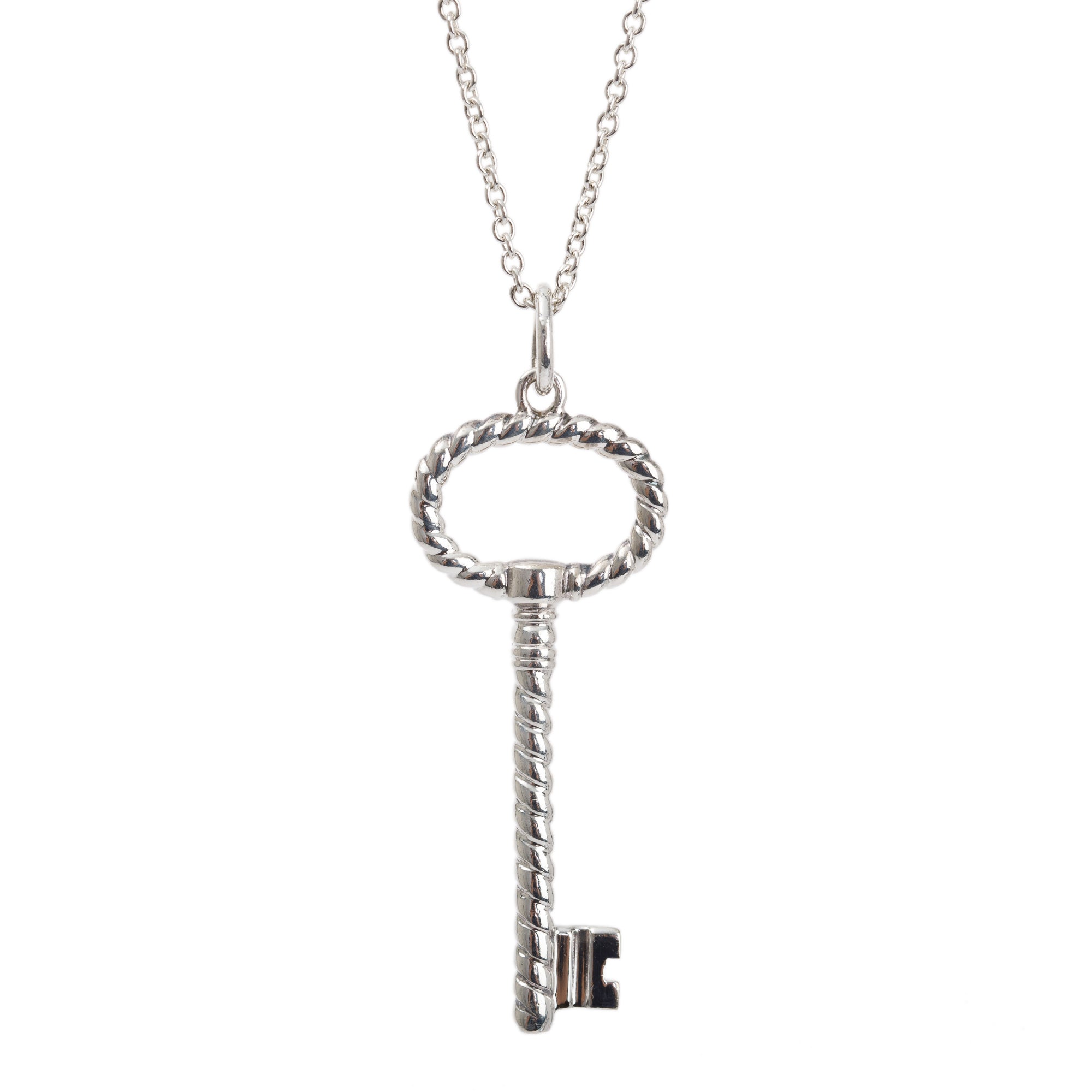 Tiffany & Co. Twist Oval Key Pendant Necklace