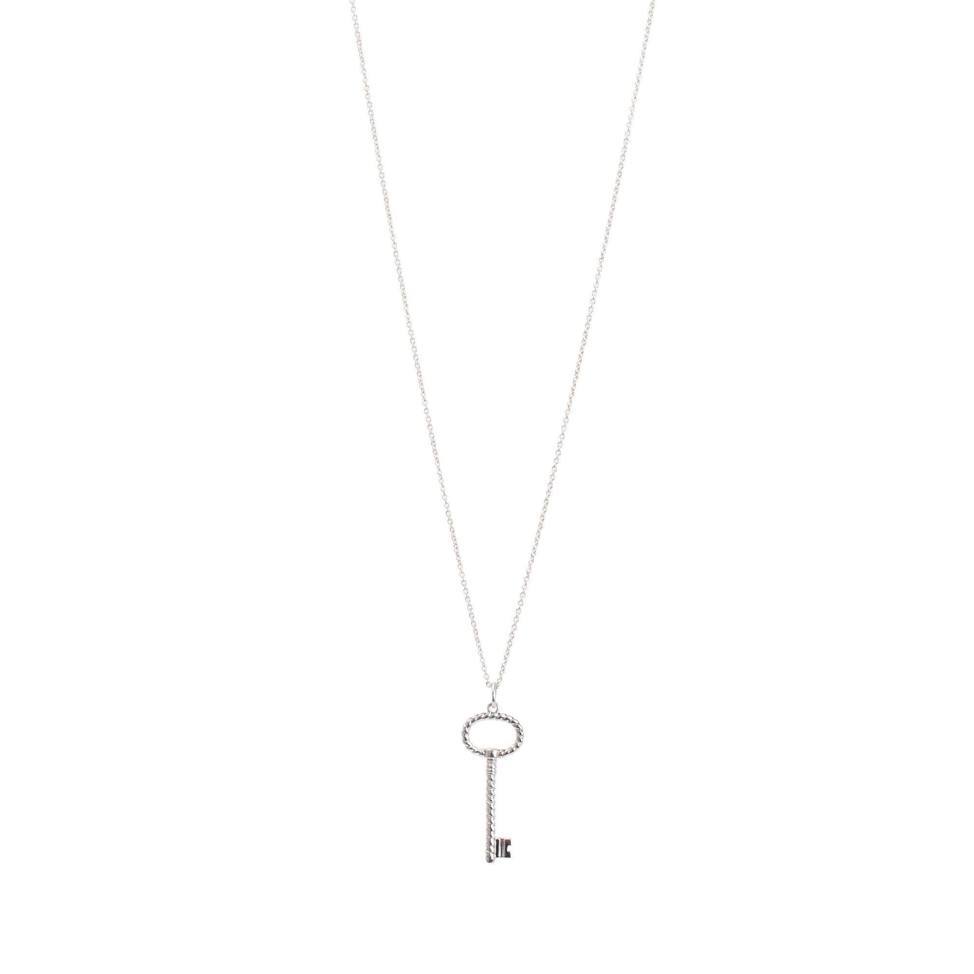 Tiffany & Co. Twist Oval Key Pendant Necklace