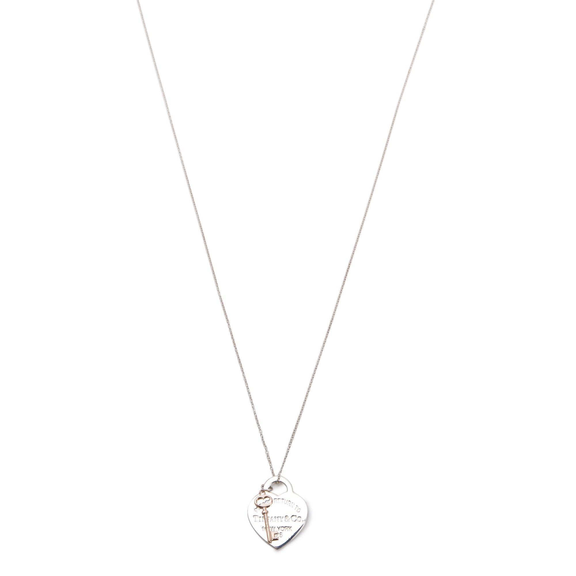 Tiffany & Co. Two-Tone Return to Tiffany Heart Tag and Key Pendant Necklace