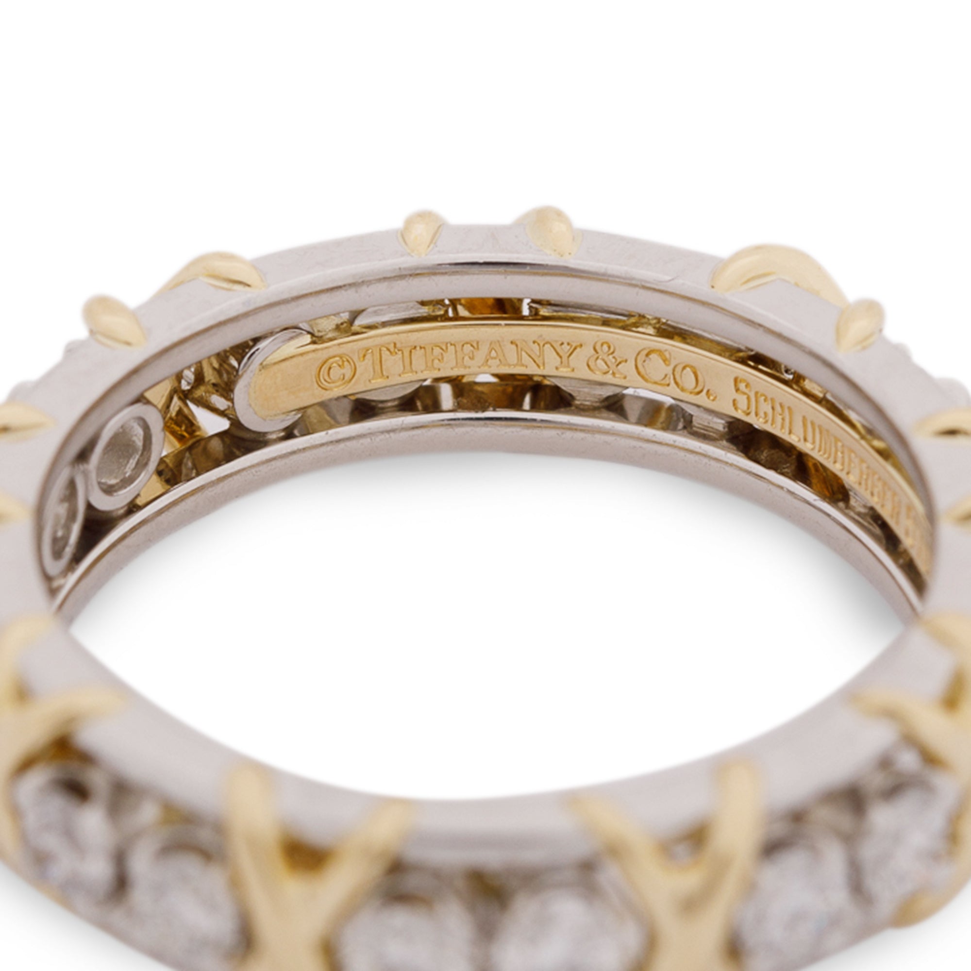 Tiffany & Co. Two-Tone Schlumberger Eighteen Stone Ring