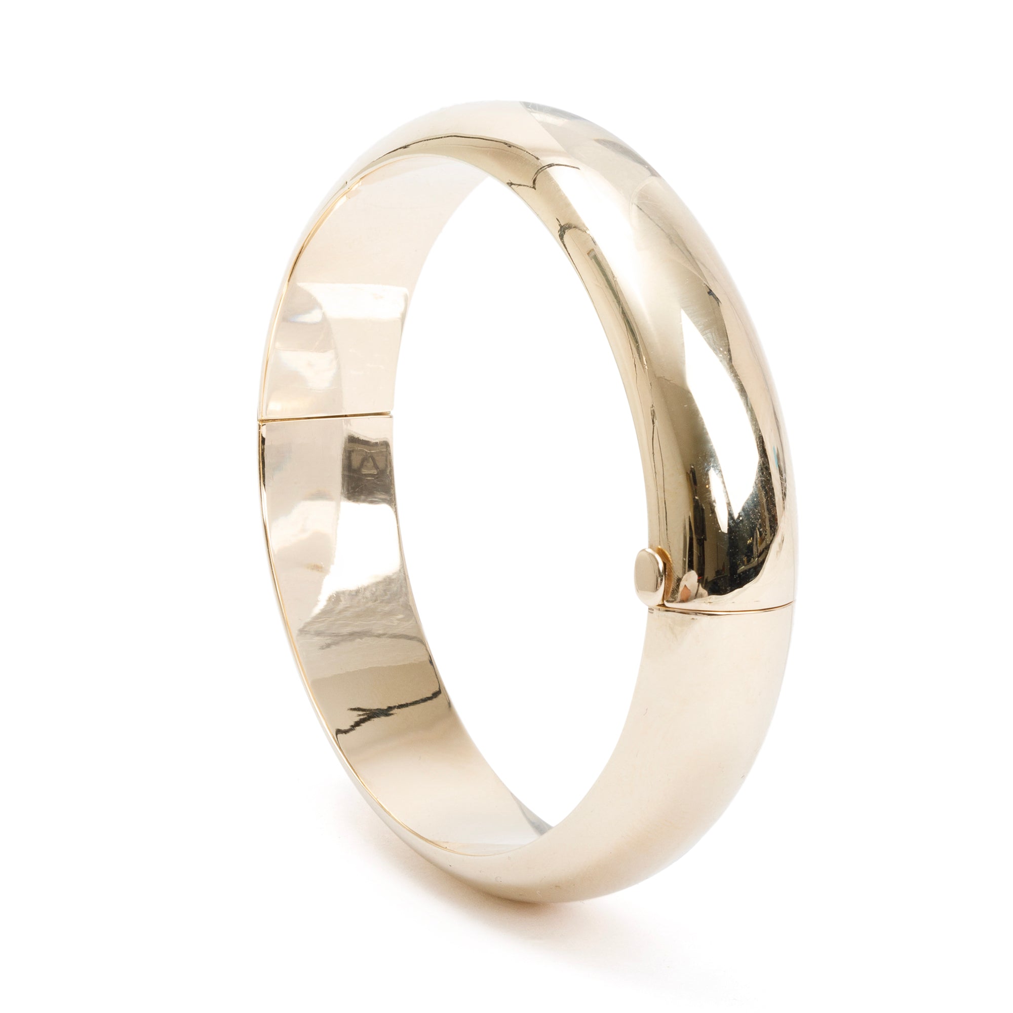 Tiffany & Co. Vintage 14k Yellow Gold Hingle Bangle Bracelet w/ Box